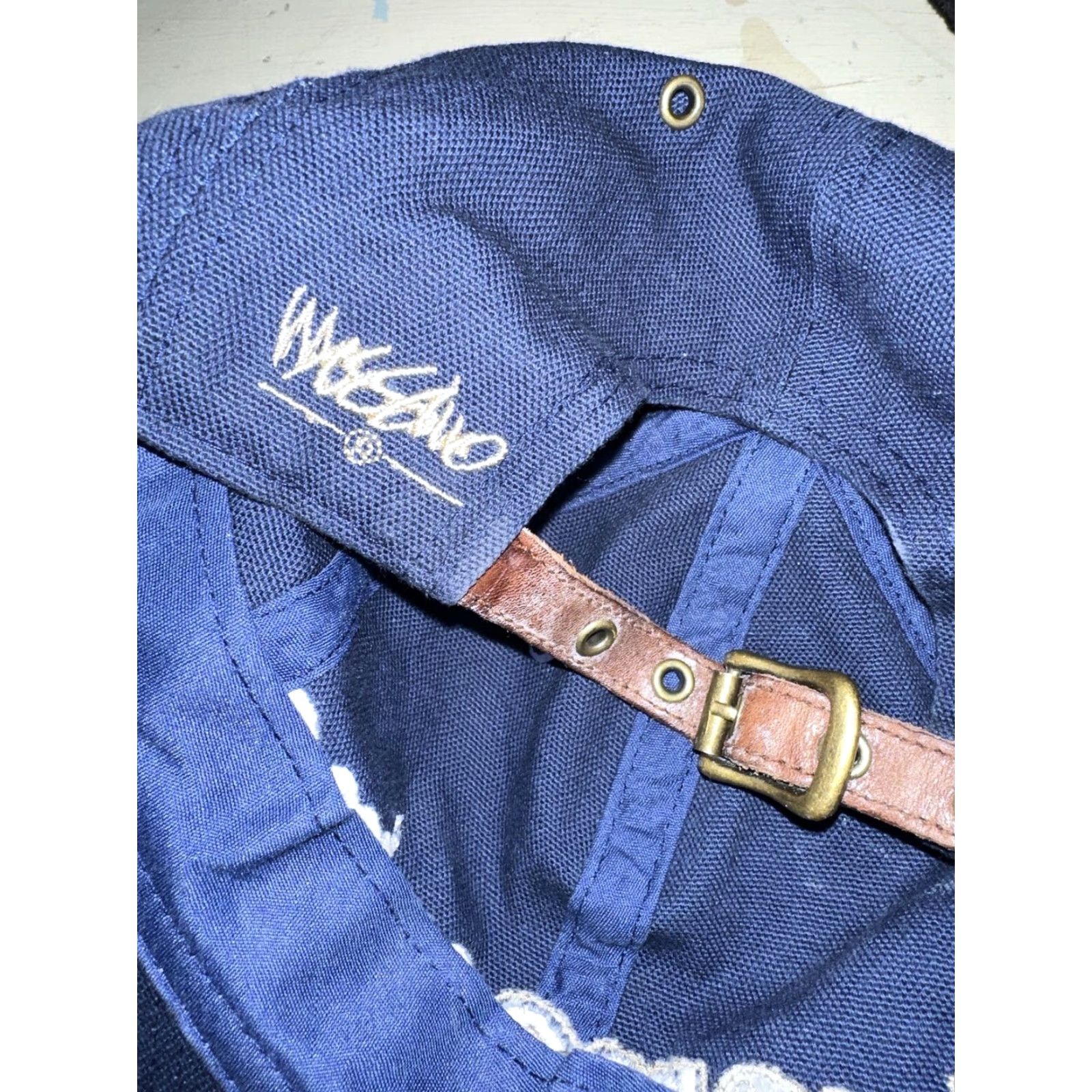 Mossimo VINTAGE Mossimo Baseball Cap One Size Blue Leather Strap Mens 1990s Size ONE SIZE - 3 Thumbnail
