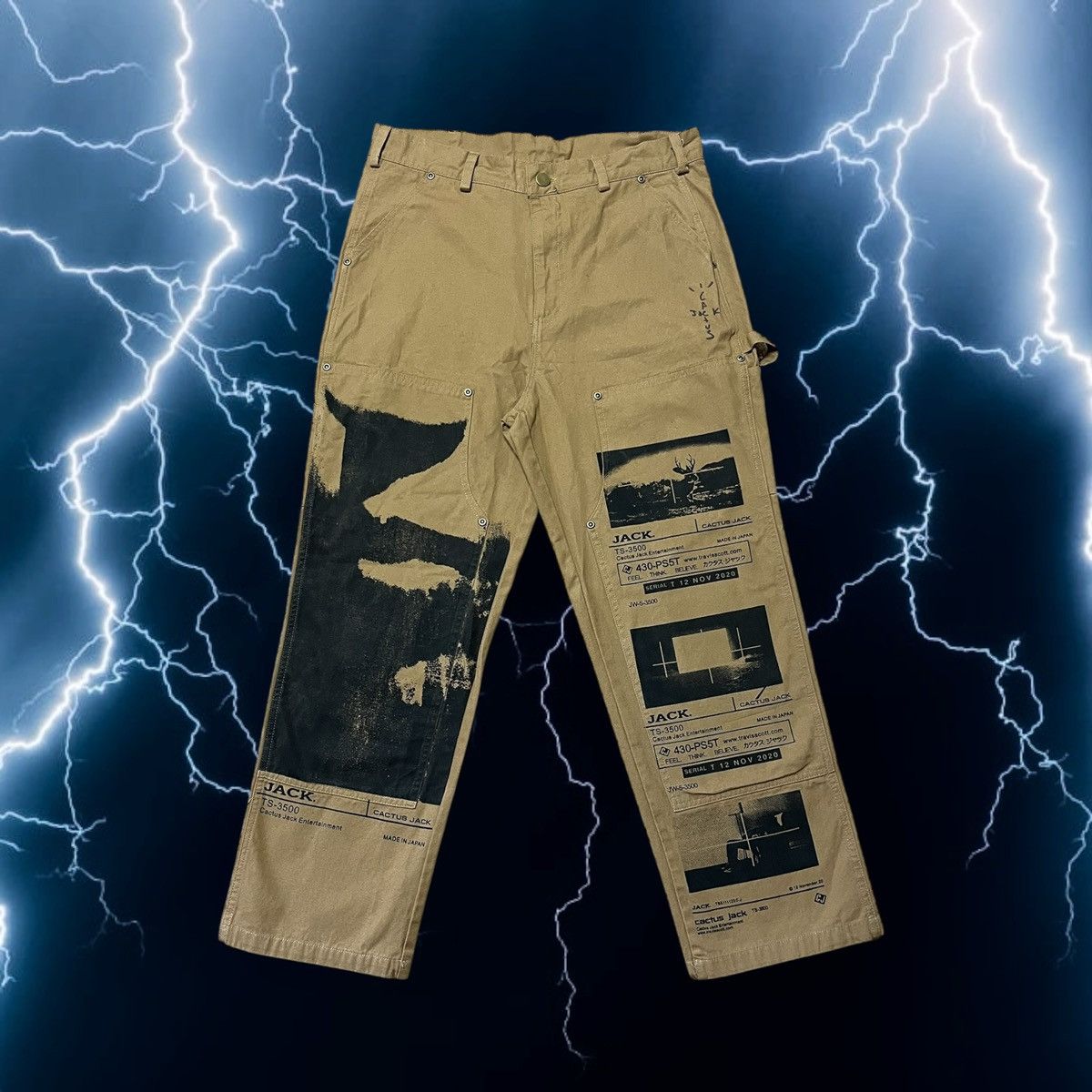 Authentic Travis Scott Mens 30 System Work Double Knee Work Pants 
