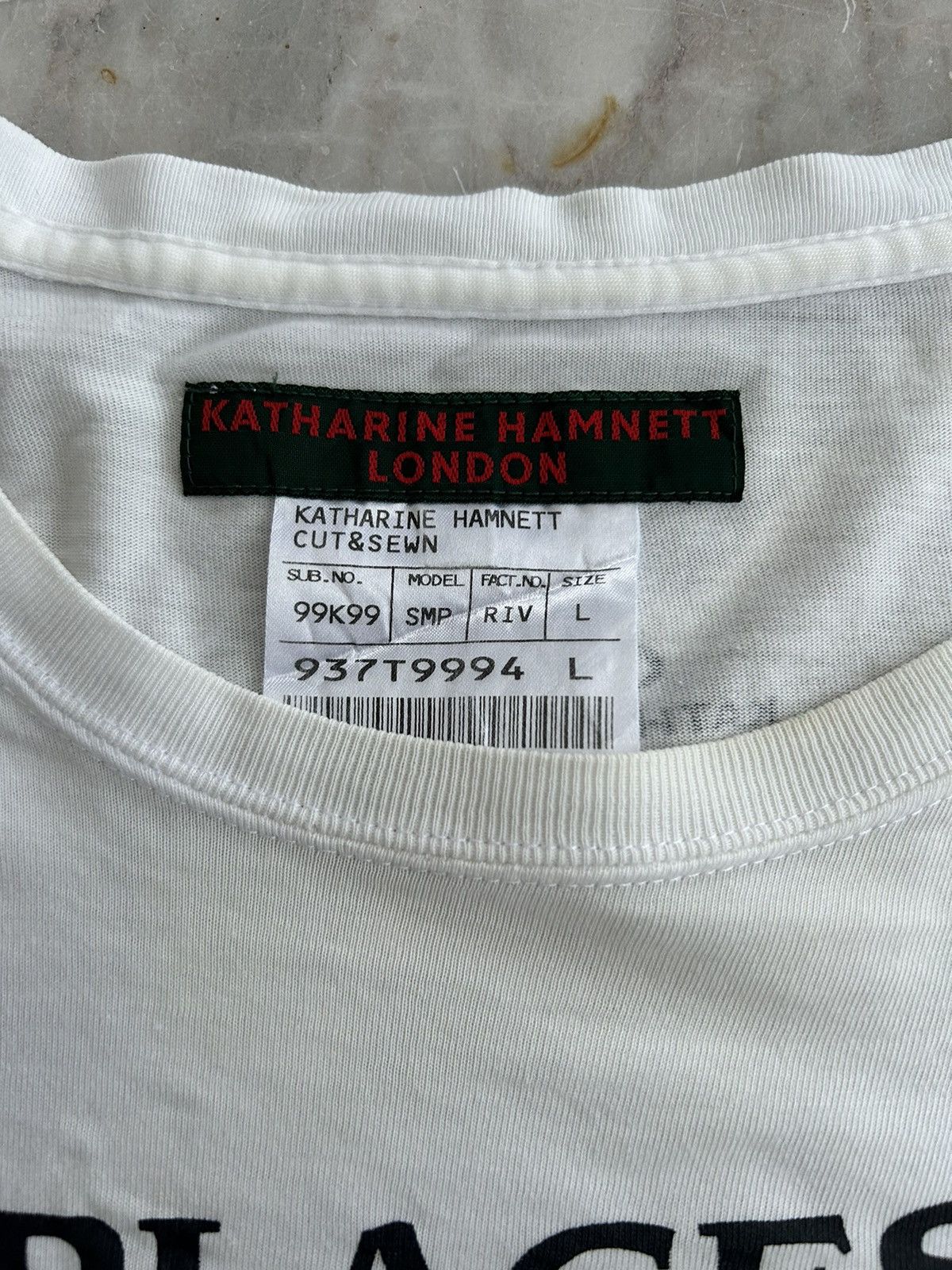 Katharine Hamnett London Katharine Hammnet Places White Fronthit Tee Size XS / US 0-2 / IT 36-38 - 10 Thumbnail
