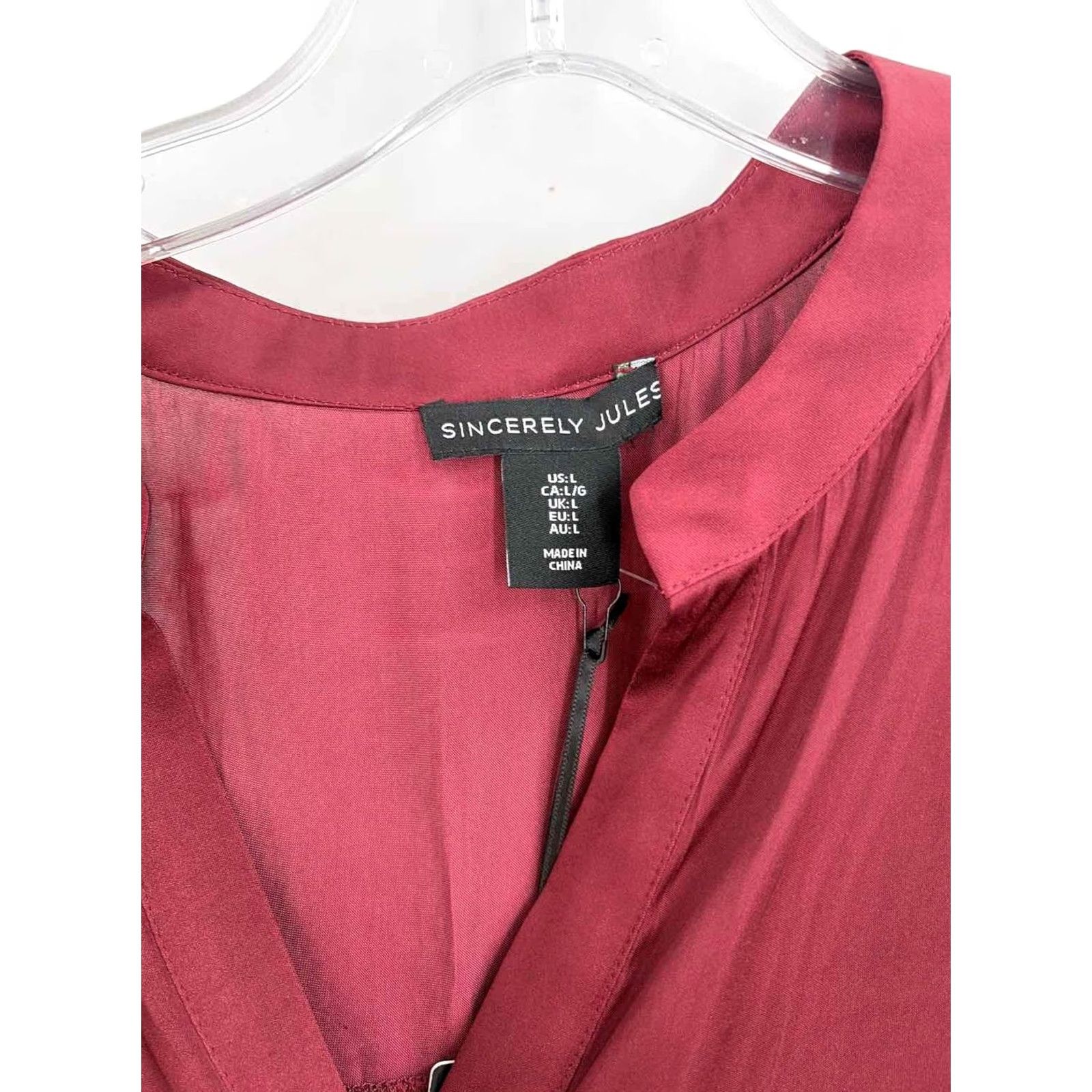 Vintage Sincerely Jules Red Blouse Large Shirt Womens Size L / US 10 / IT 46 - 3 Thumbnail