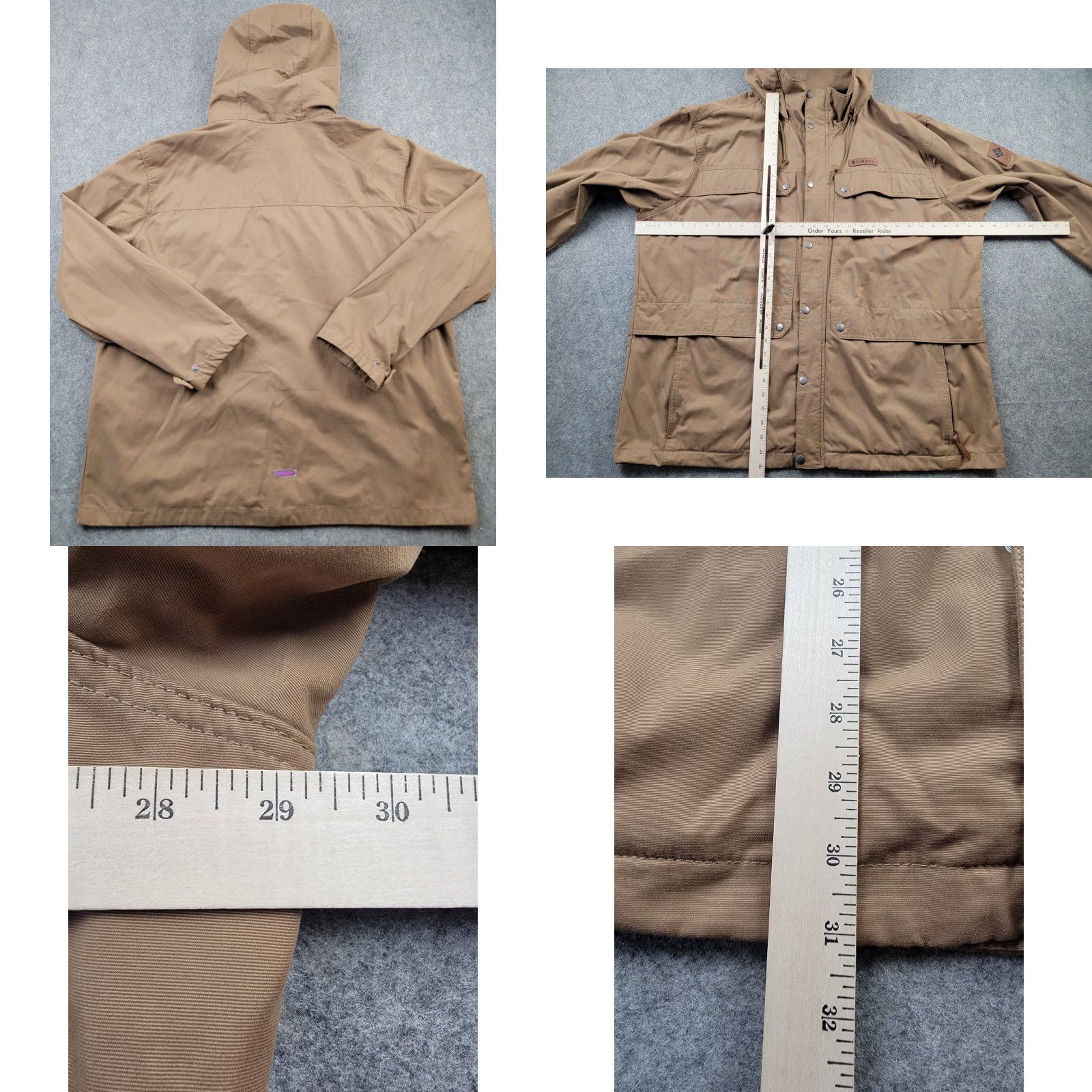 Vintage Columbia Jacket Mens 2XL Brown Outdoor Windbreaker Full Zip Hooded Pockets Solid - Regular Fit Size US XXL / EU 58 / 5 - 9 Thumbnail