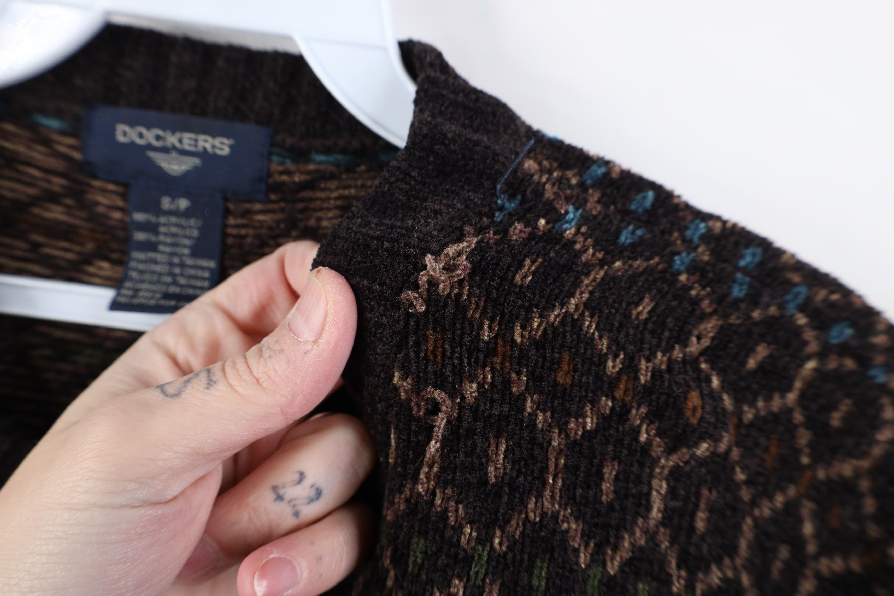 Vintage Vintage 90s Streetwear Fleece Knit Crewneck Sweater Brown Size US S / EU 44-46 / 1 - 4 Thumbnail