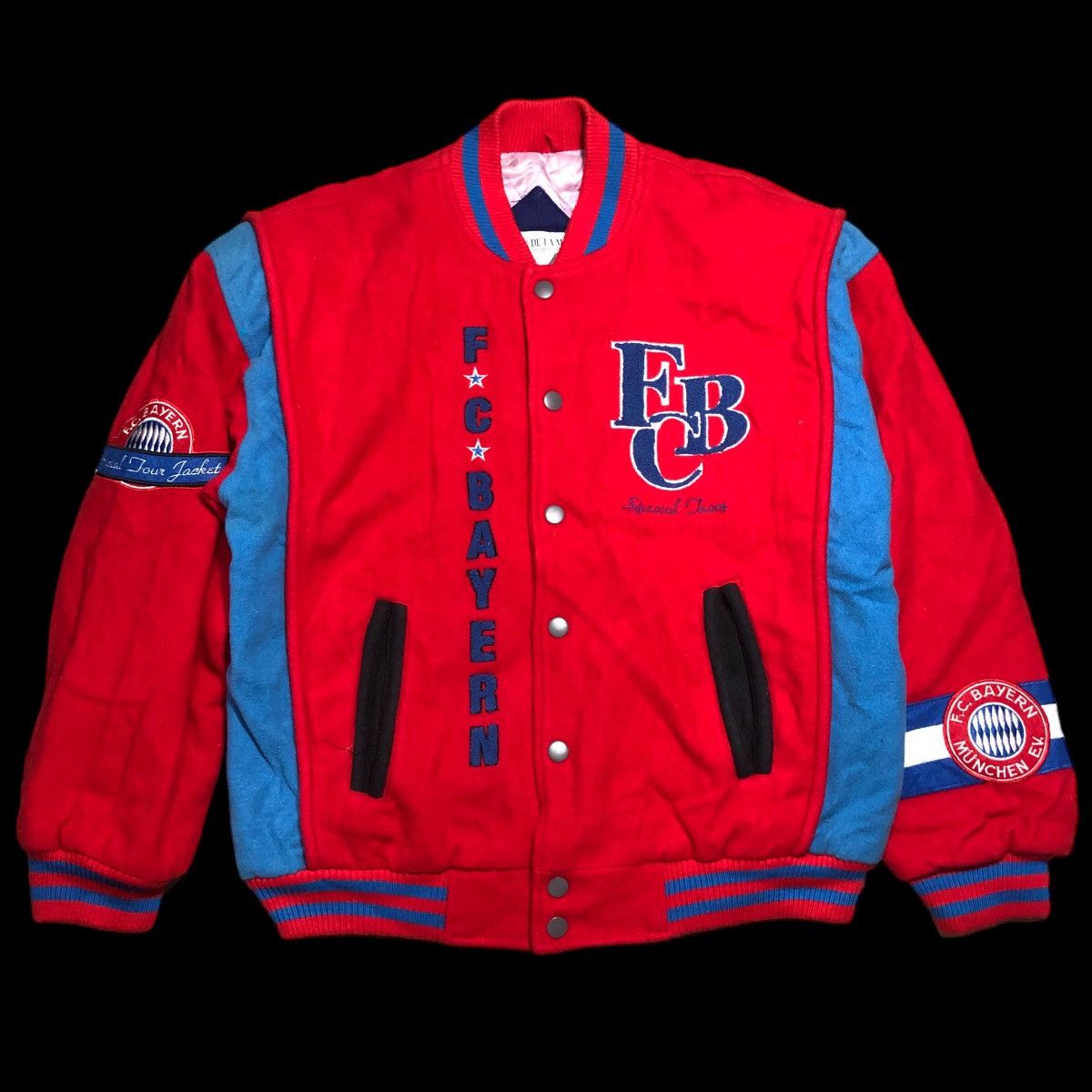 Vintage Rare Original Vtg Fc Bayern Munchen Wool Varsity Jacket Size US M / EU 48-50 / 2 - 2 Thumbnail