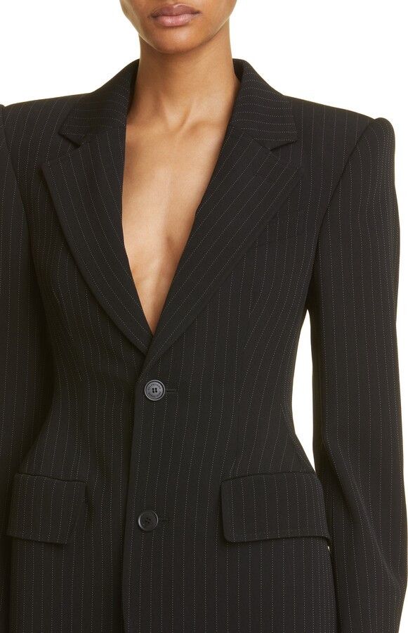 Balenciaga o1in1g1024 SB Hourglass Jacket in Black/White Size M / US 6-8 / IT 42-44 - 5 Thumbnail