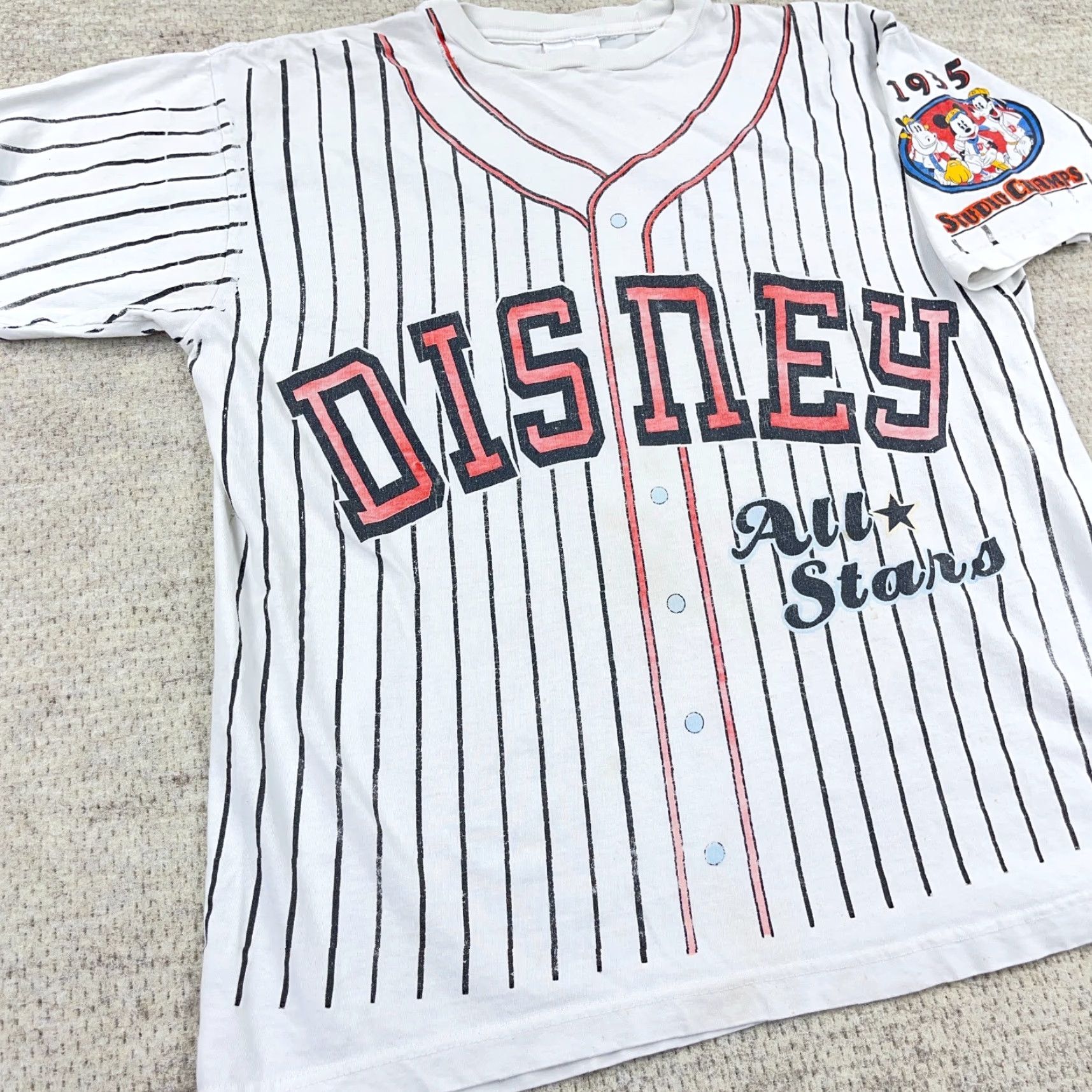 Disney VINTAGE Disney Mickey Mouse T-Shirt Men Large Short Sleeve Graphic Print 90s All Over White Size US L / EU 52-54 / 3 - 6 Thumbnail