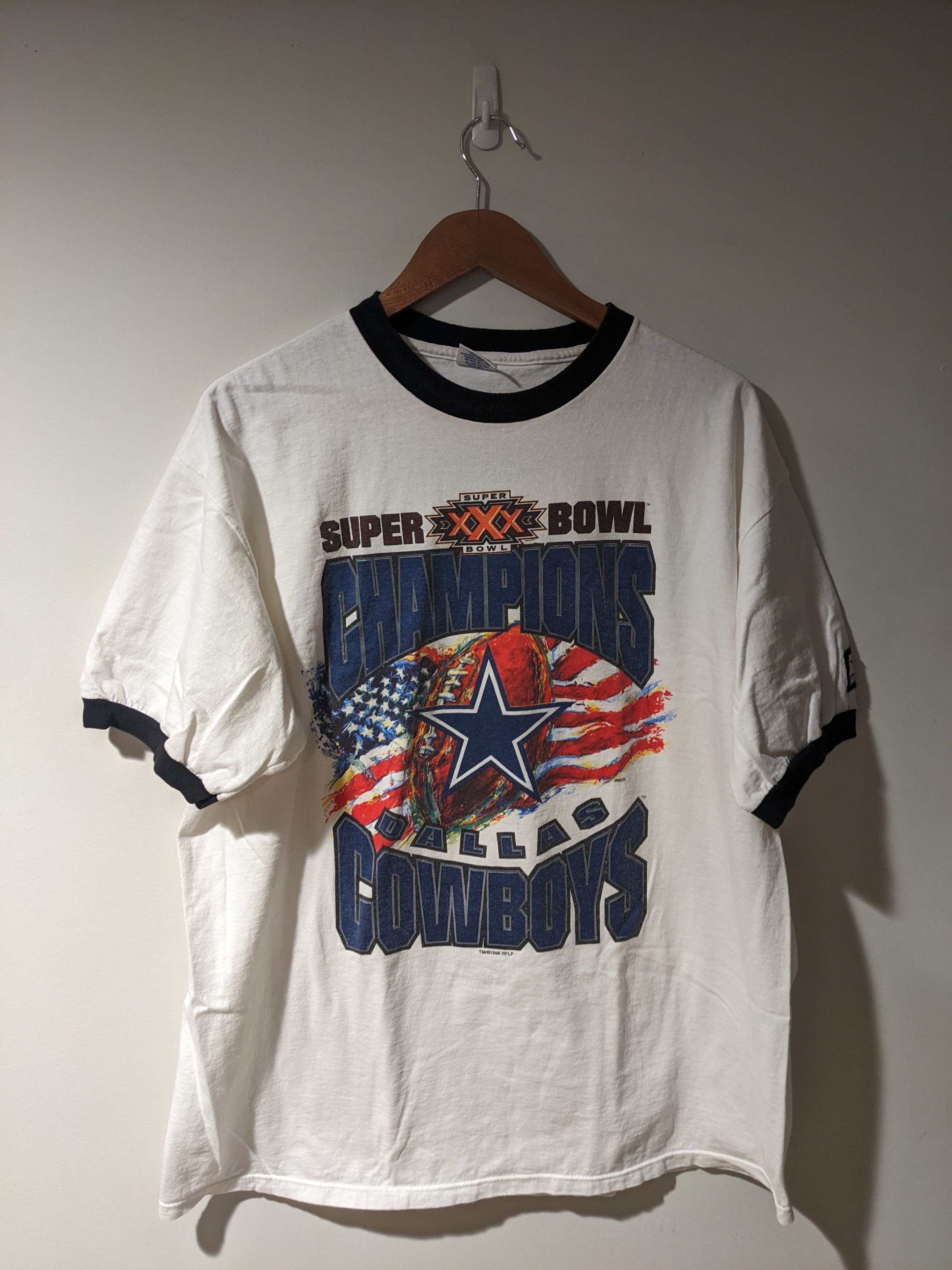 NFL × Vintage Vintage 1996 Dallas Cowboys Super Bowl NFL Football T-Shirt Size US XL / EU 56 / 4 - 1 Thumbnail