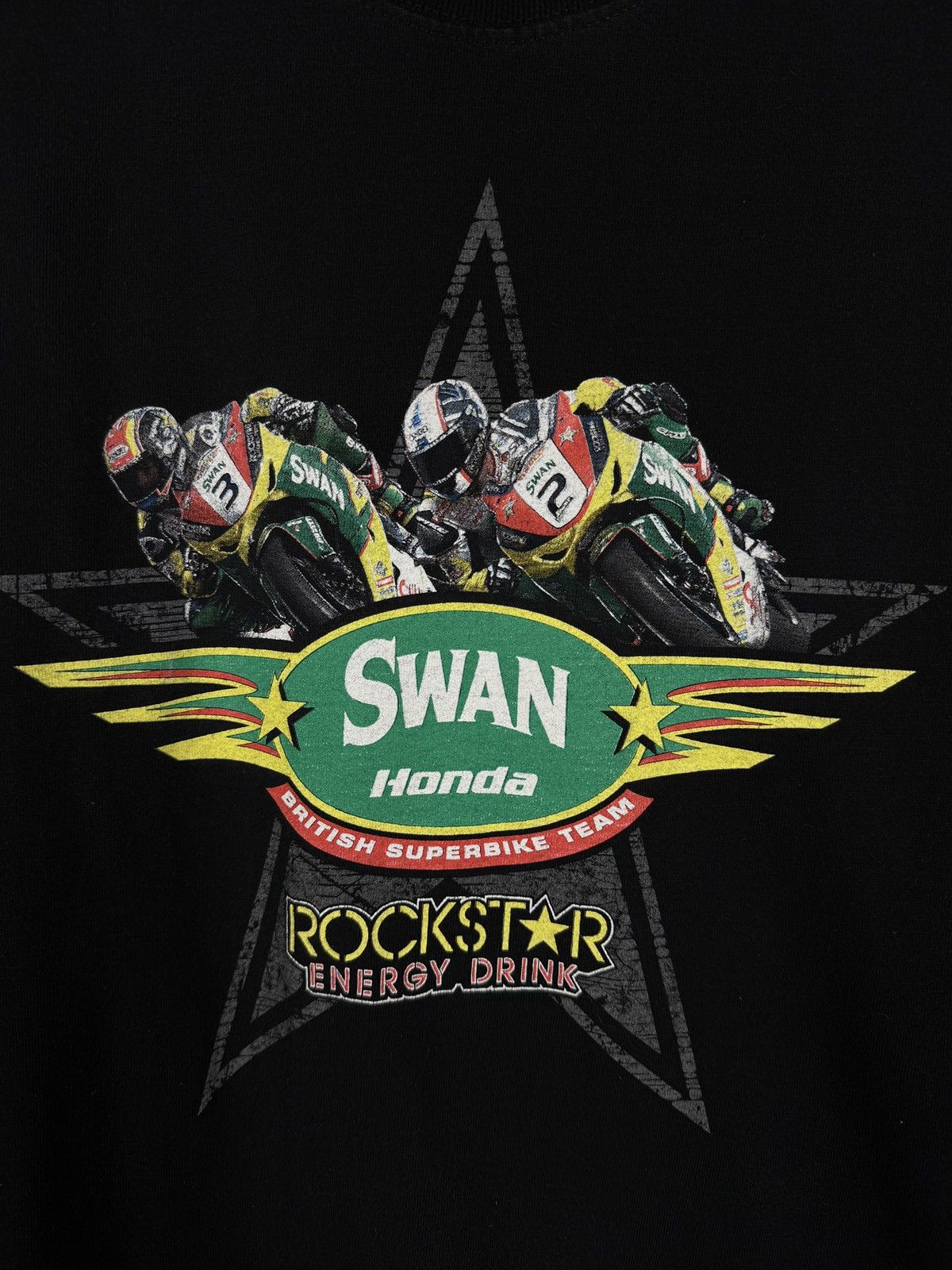 Honda Swan Honda British Superbike Team Racing Moto Tee Rockstar Size US S / EU 44-46 / 1 - 7 Thumbnail