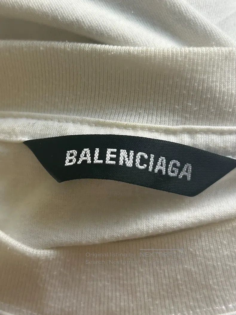 Balenciaga Seven Languages Loose Fit White Short Sleeve T-