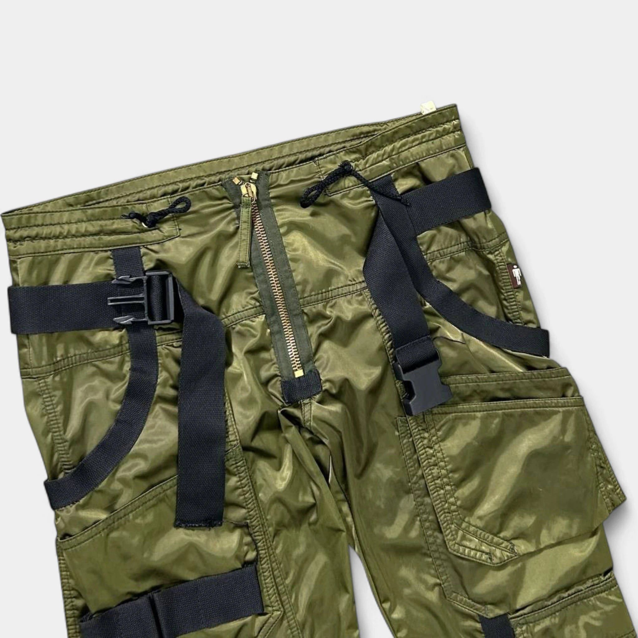 Jean Paul Gaultier Jean Paul Gaultier AW03 Satin Green Cargo Pants Size US 30 / EU 46 - 2 Thumbnail