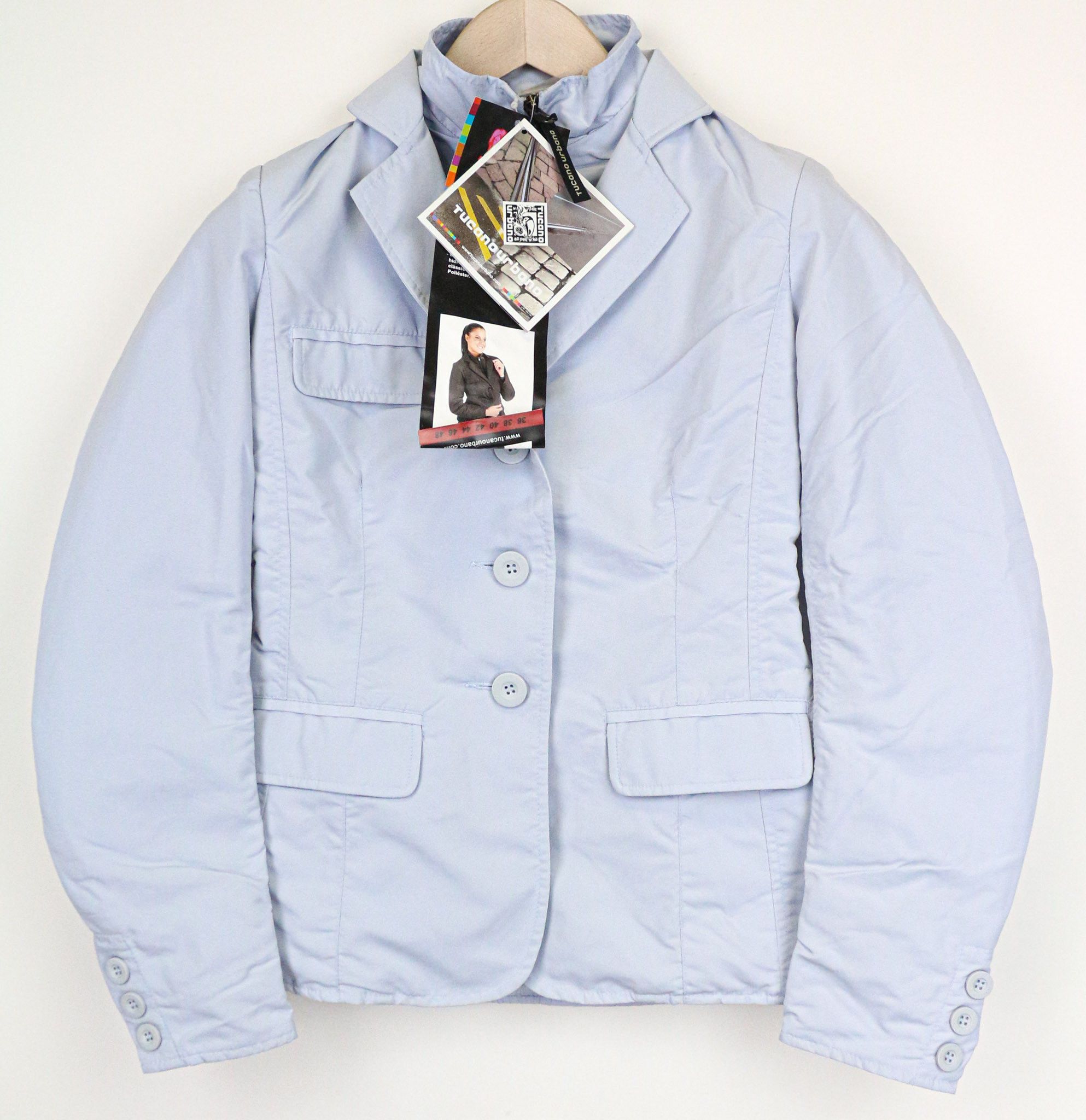 Other COTTAGE LADY IT36 Blue Grey Padded Moto Jacket 75389 Size S / US 4 / IT 40 - 1 Thumbnail