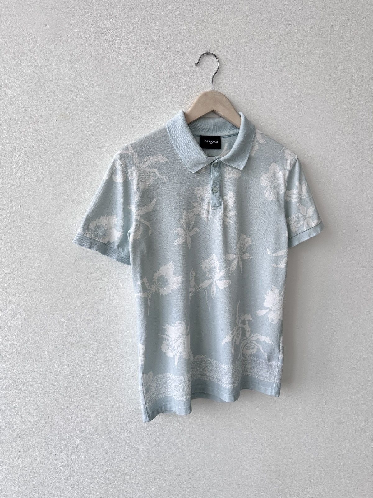 The Kooples THE KOOPLES Paris S Polo Shirt Blue Floral Flower Print Size US S / EU 44-46 / 1 - 2 Thumbnail