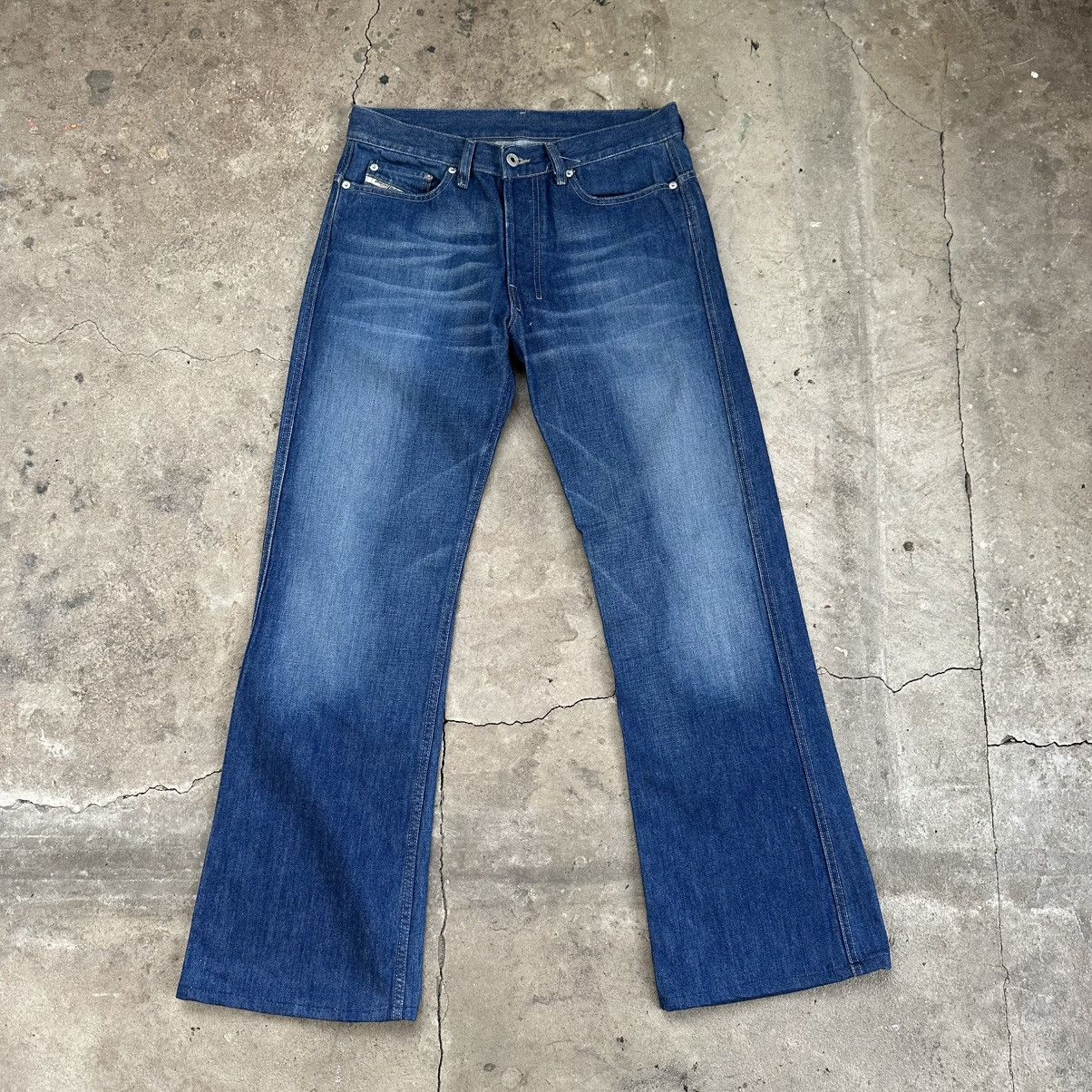 Vintage Diesel Flared Jeans Faded Wide Baggy Japanese Y2K