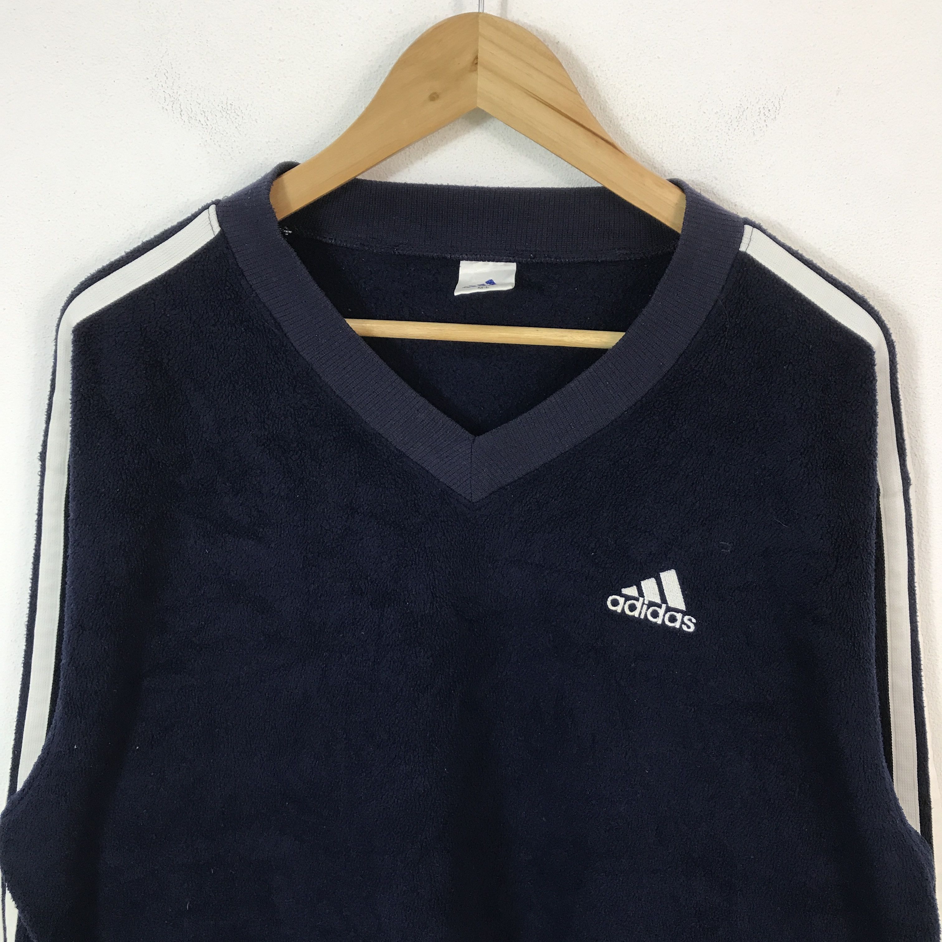 Adidas adidas fleece V-Neck Yohji yamamoto custom art sweatshirt Size US M / EU 48-50 / 2 - 3 Thumbnail
