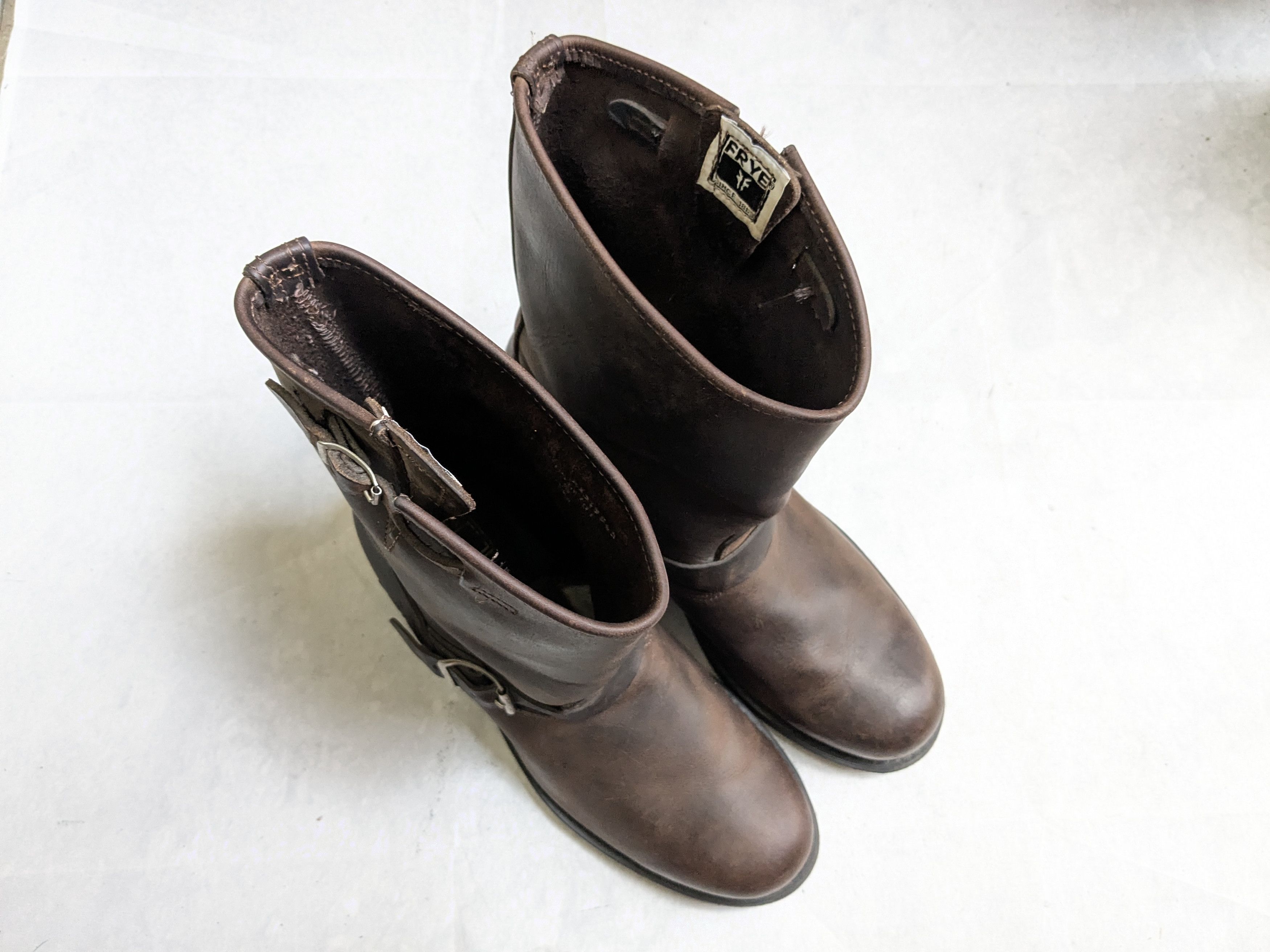 Frye Frye Engineer Boots Brown 10.5 M Leather Buckle Strap Size US 10.5 / EU 43-44 - 4 Thumbnail