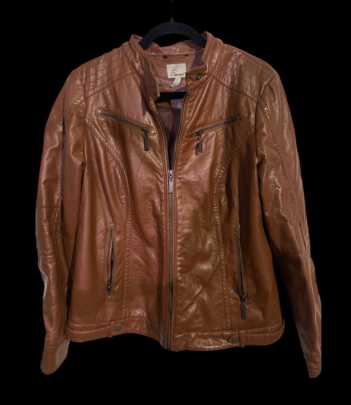Nicole Club Fox Brown Leather Jacket Size US M / EU 48-50 / 2 - 1 Thumbnail