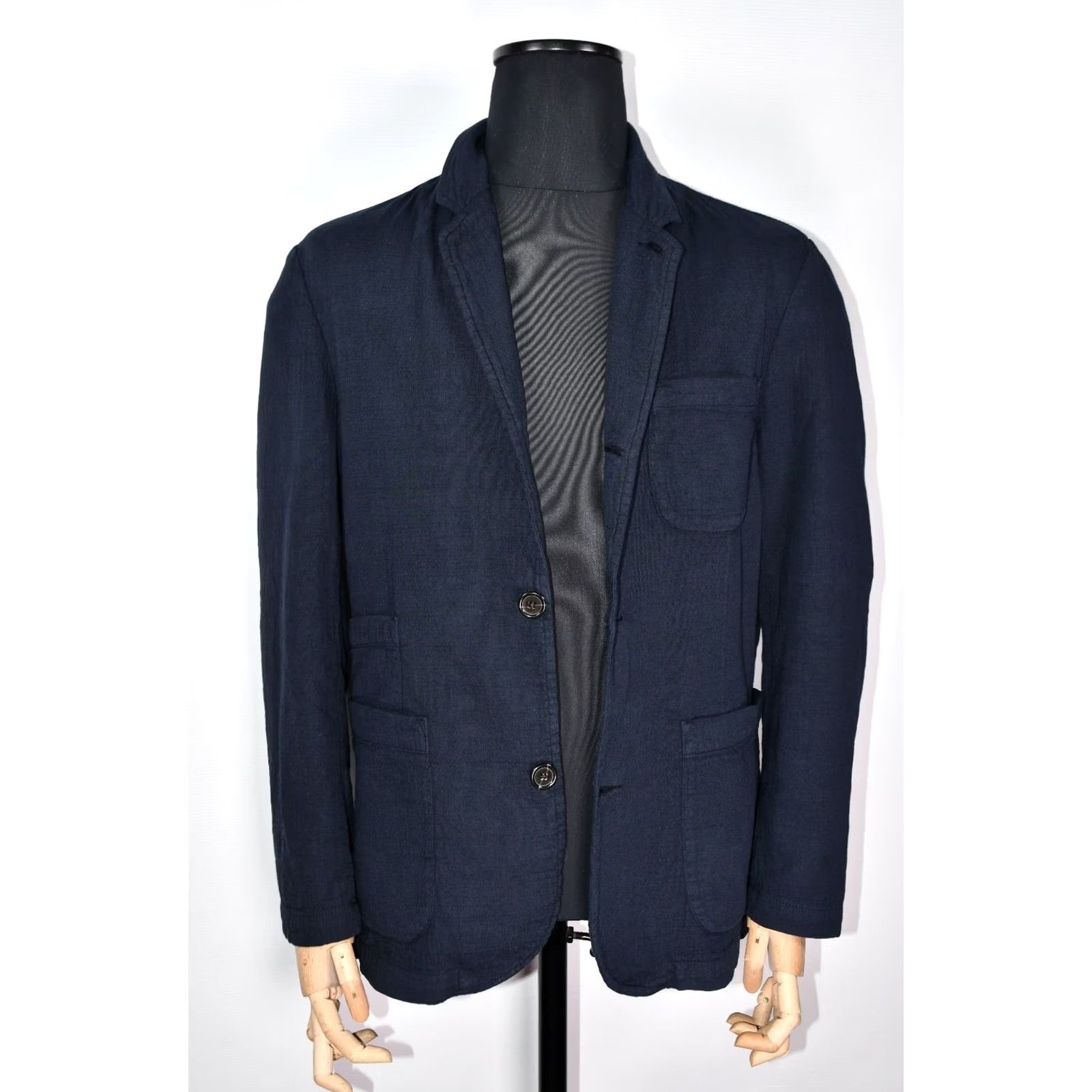 Universal Works Universal Works Blazer Jacket Mens L Cotton Blue 100% Cotton Solid Regular Vintage: No Size 42R - 7 Thumbnail
