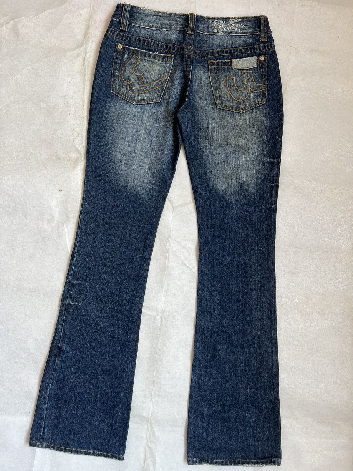 Japanese Brand Euro Distressed Patchwork Flared Jeans Wide Leg Size 29" - 9 Thumbnail