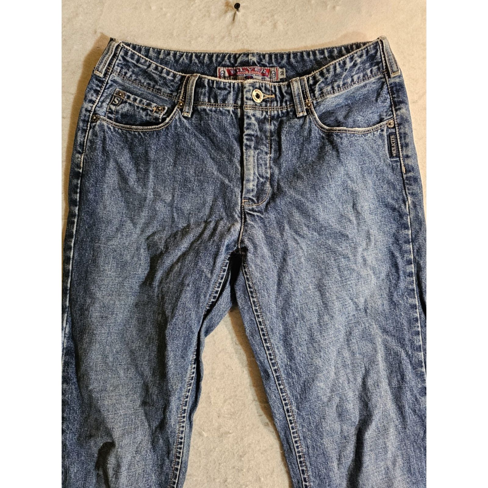 Silver Jeans Co. VINTAGE Silver Jeans Women's Jeans Blue Flare Bell Bottom 90s Faded Denim Size 30x33 Size 30" / US 8 / IT 44 - 2 Thumbnail