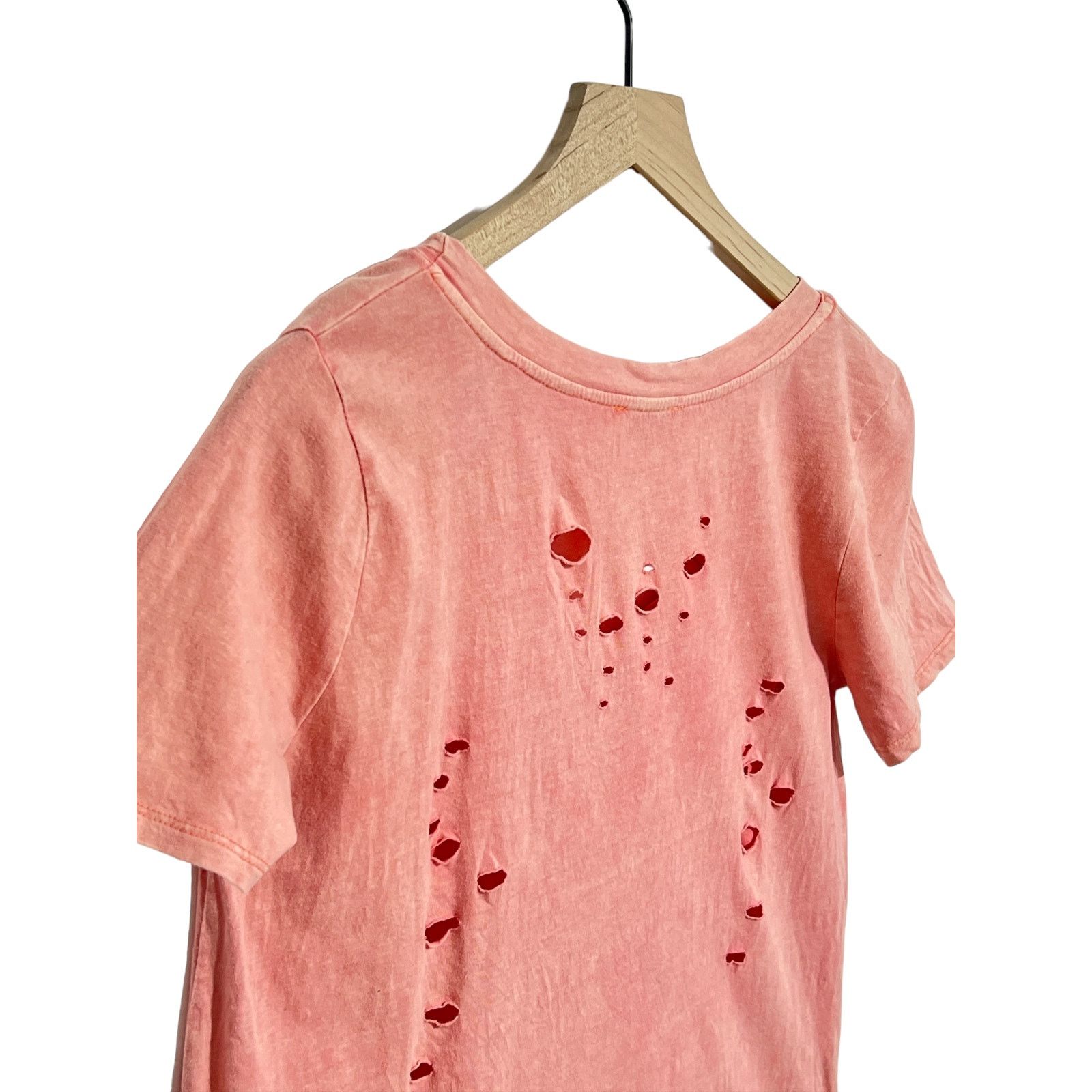 Other Umgee Women's Distressed Pink Coral Criss-Cross Tee Tunic S Size S / US 4 / IT 40 - 3 Thumbnail