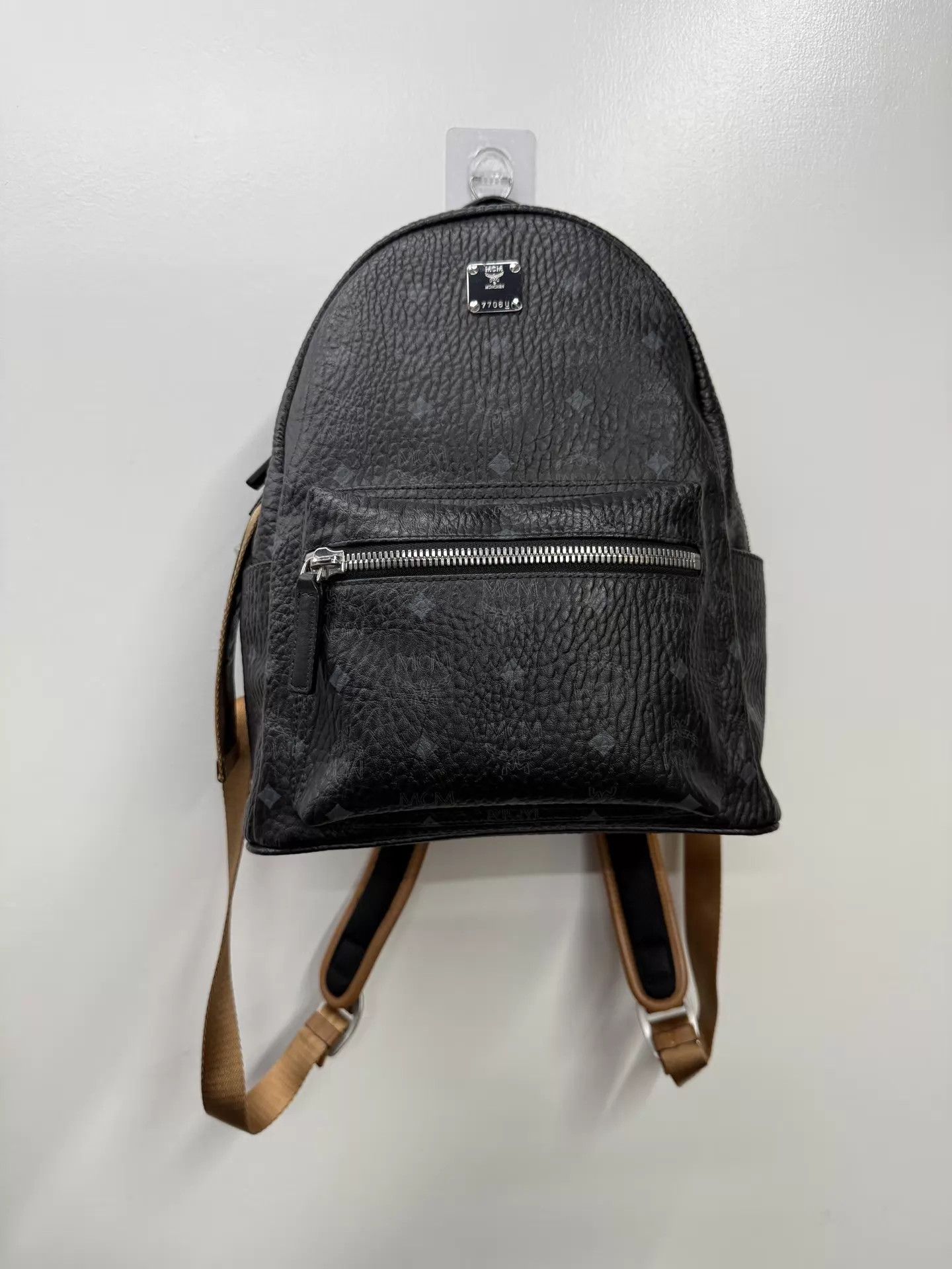 MCM MCM Rivet Black All Over Print Small Backpack Like New Size ONE SIZE - 1 Thumbnail