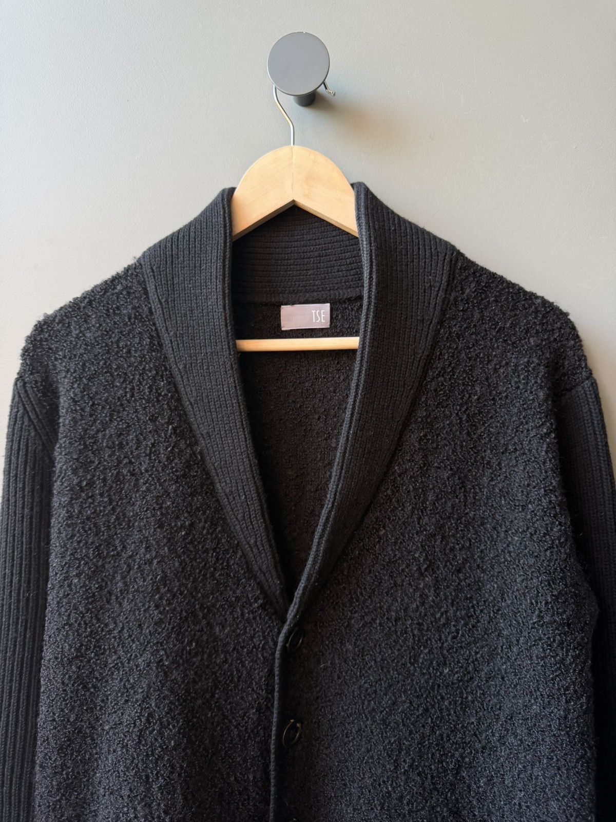 Tse TSE Wool Mohair Cashmere Blend Shawl Collar Cardigan Black Size US S / EU 44-46 / 1 - 2 Thumbnail
