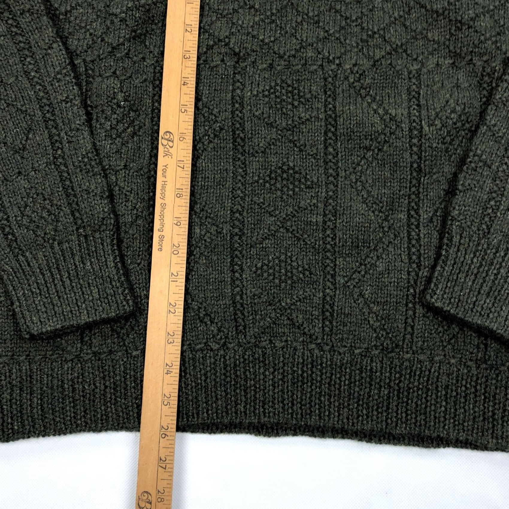 J.Crew VINTAGE J.CREW Men XL Green Cable Knit Wool Crew Neck Sweater Oarsman Size US XL / EU 56 / 4 - 3 Thumbnail
