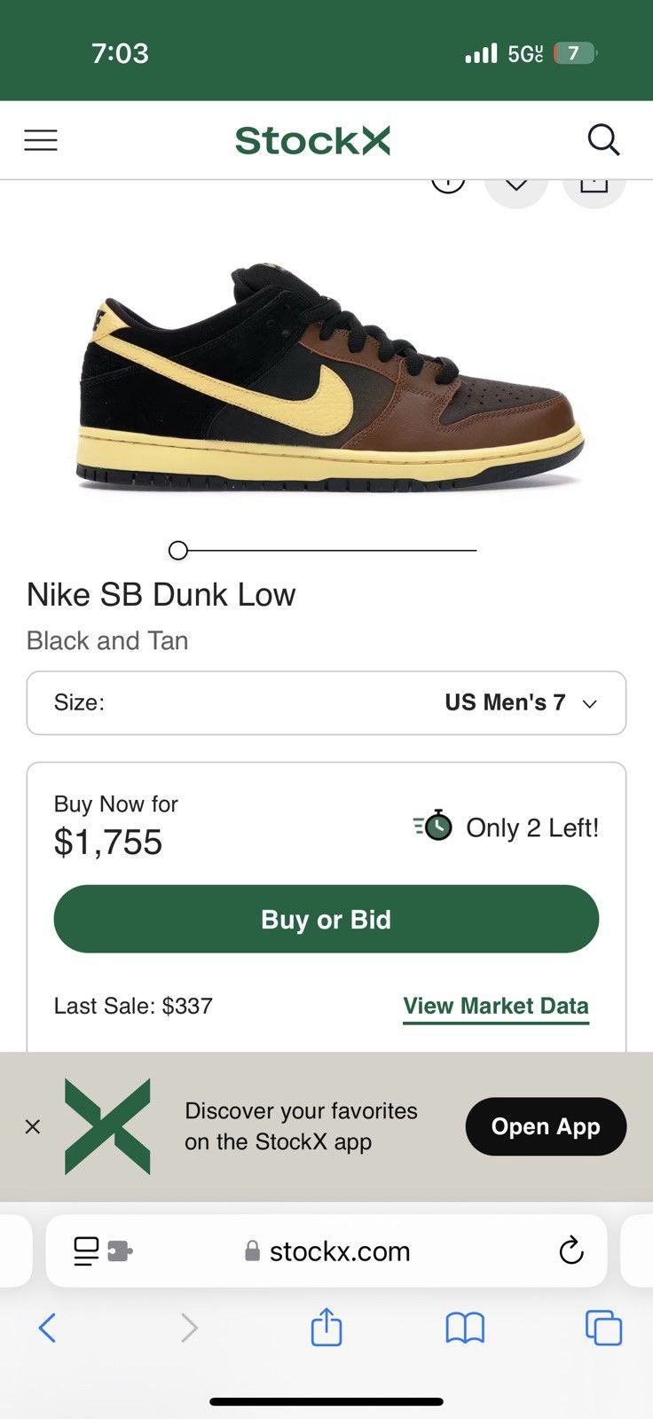 Nike SB 2012 Nike Dunk SB Low Premium OG Black/Tan “Guinness” Size US 7 / EU 40 - 13 Thumbnail