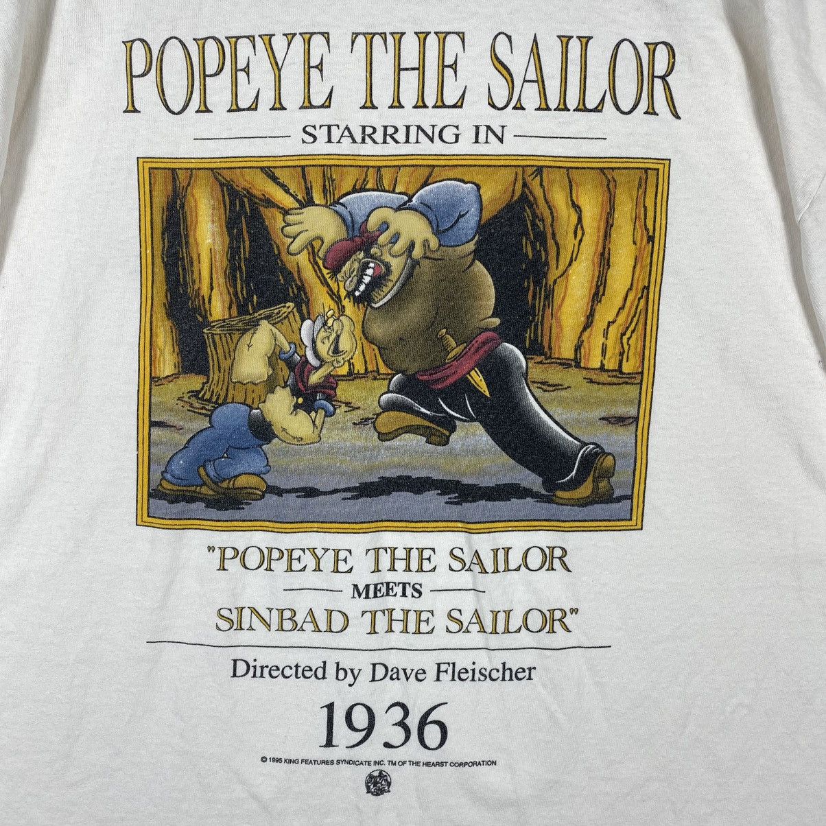 Vintage VINTAGE 90's POPEYE THE SAILOR MEETS SINBAD THE SAILOR TEE Size US L / EU 52-54 / 3 - 3 Thumbnail