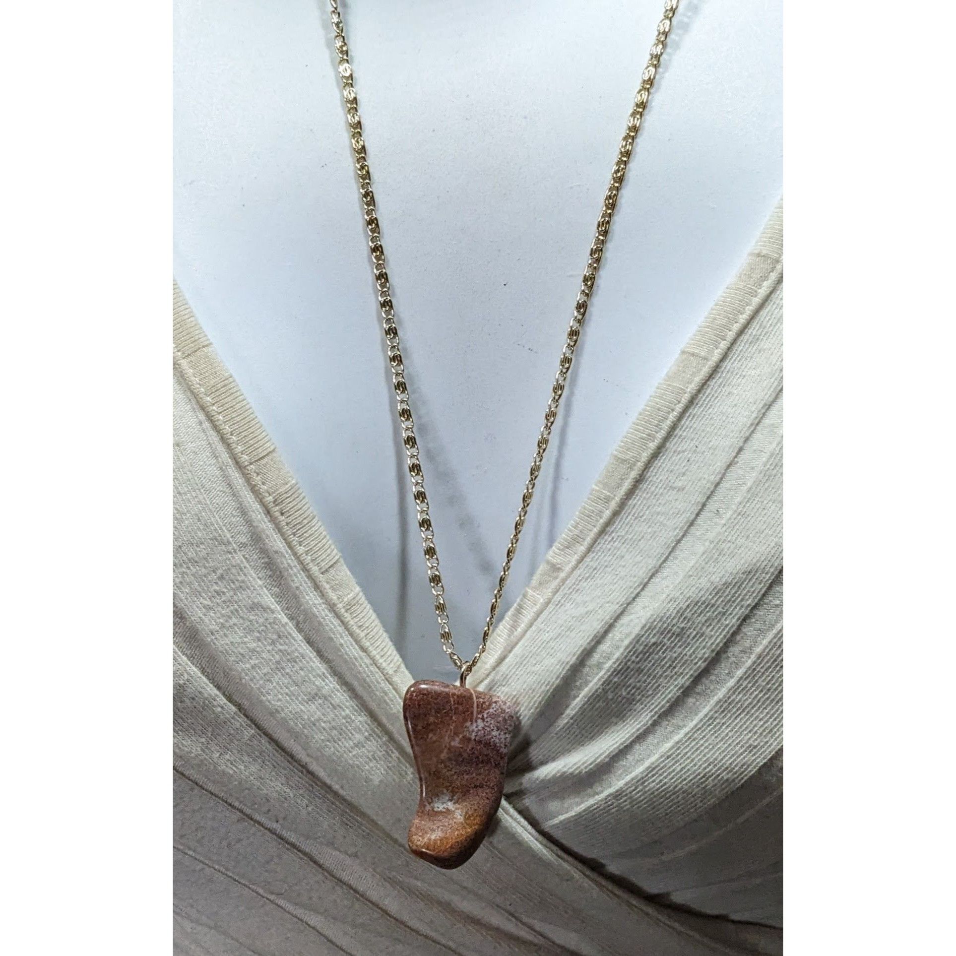 Other Vintage Tumbled Stone Pendant Necklace Marked Germany Size ONE SIZE - 2 Thumbnail