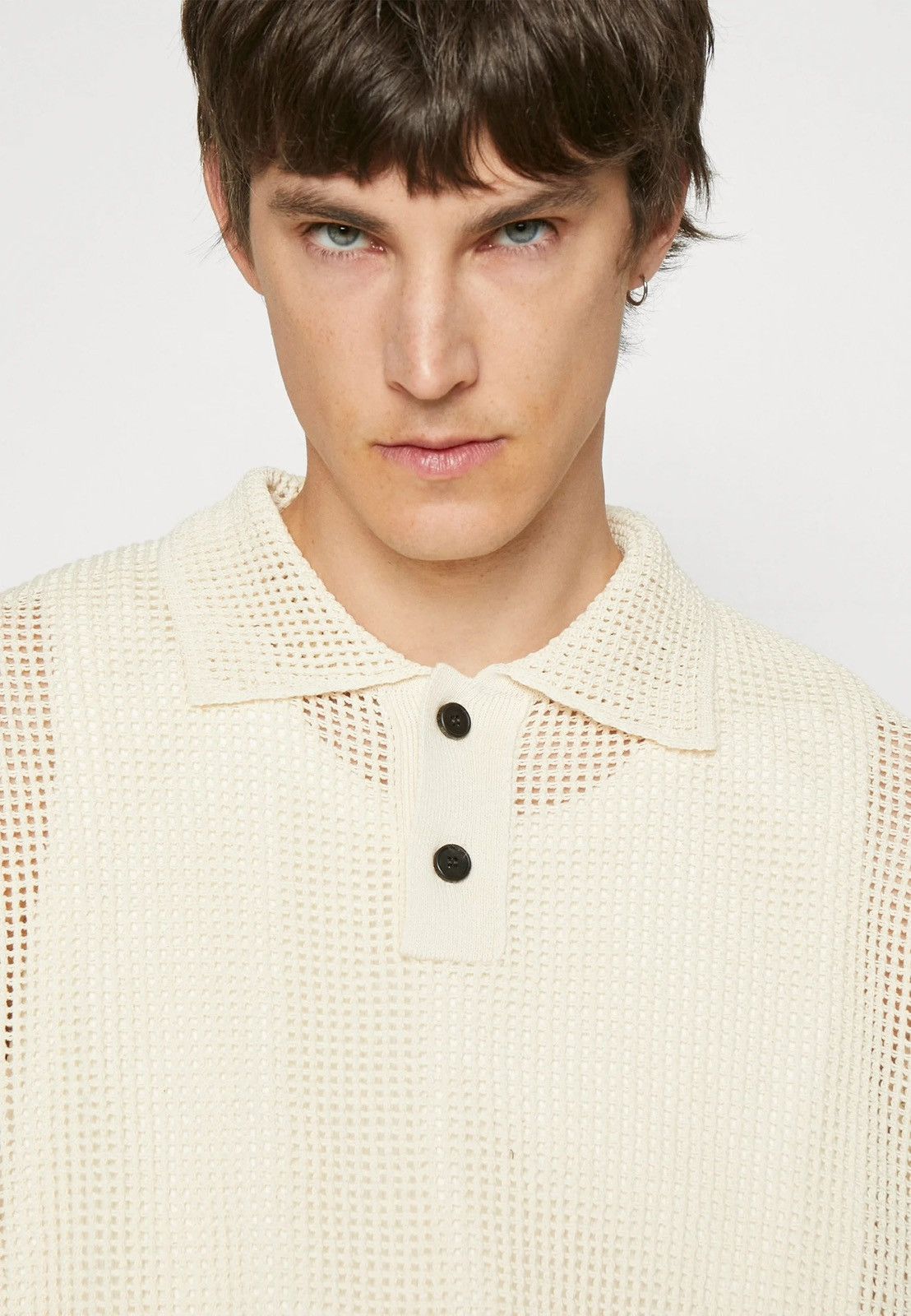 Wooyoungmi !DS! SS23 Solid Homme Knitted Beige Polo T-Shirt Size US M / EU 48-50 / 2 - 6 Thumbnail
