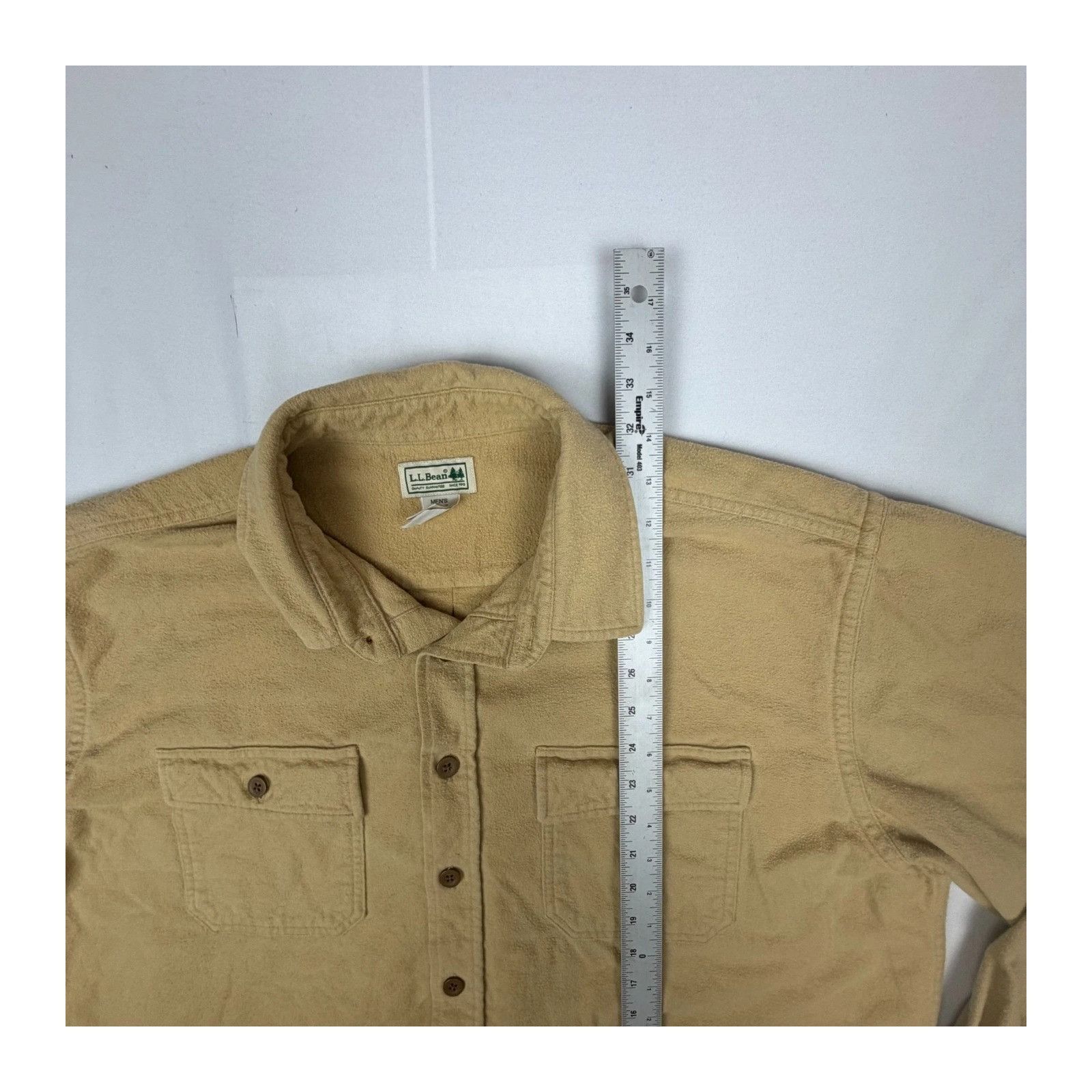 L.L. Bean LL Bean Chamois Cloth Shirt Mens XL Tan Button Up Workwear H Size US XL / EU 56 / 4 - 2 Thumbnail