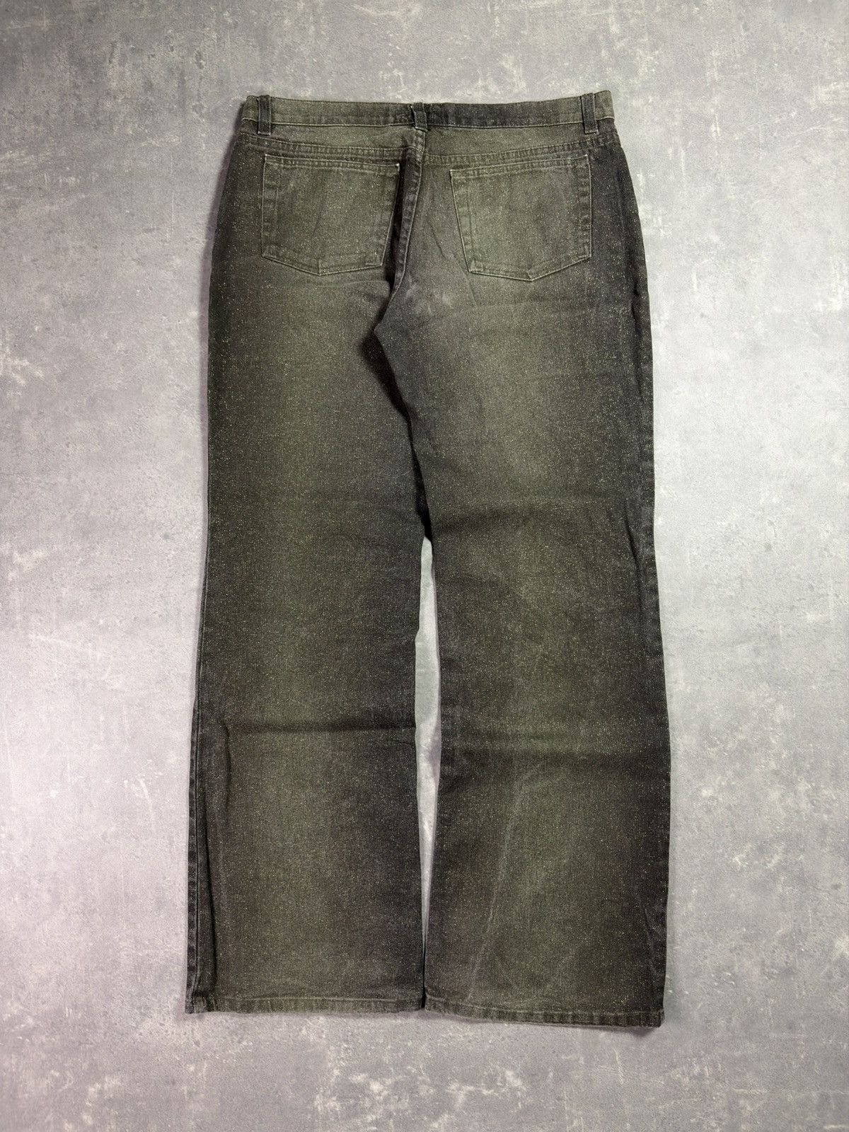 Roberto Cavalli 90s Roberto Cavalli Glitter Faded Wide Leg Denim Jeans XL Size US 34 / EU 50 - 2 Thumbnail