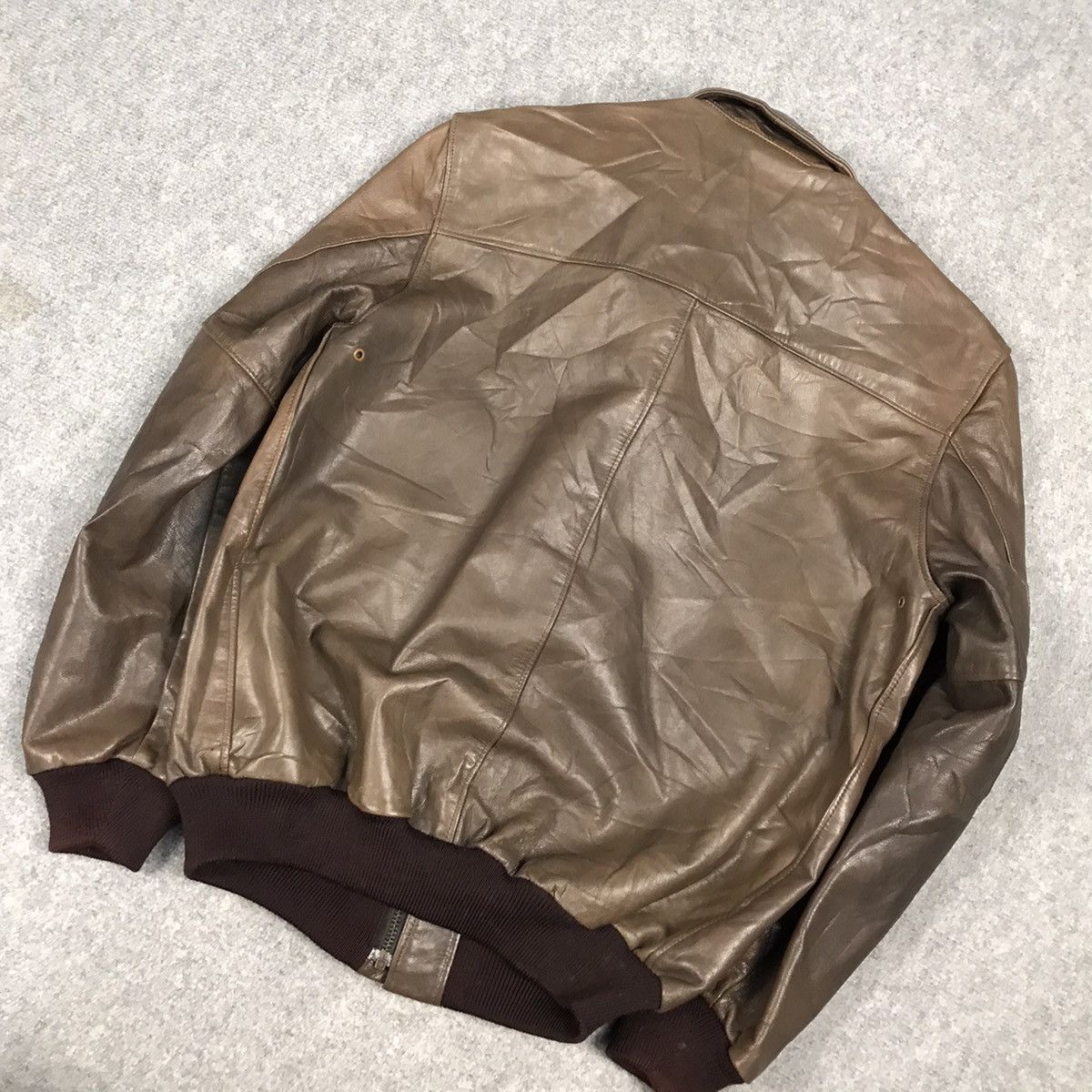 L.L. Bean VINTAGE LL.BEAN BROWN LEATHER BOMBER JACKET Size US S / EU 44-46 / 1 - 9 Thumbnail
