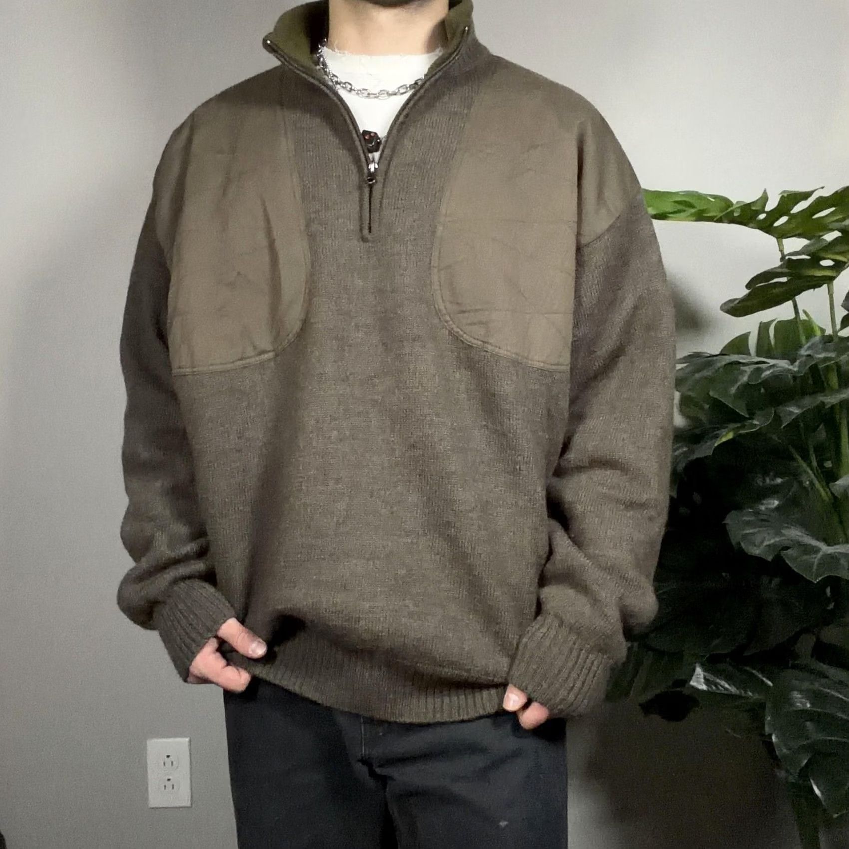 Vintage Beretta Sweater Mens 2XL Brown 1/4 Zip Shooting Hunting Pullover Outdoor Size US XXL / EU 58 / 5 - 2 Thumbnail