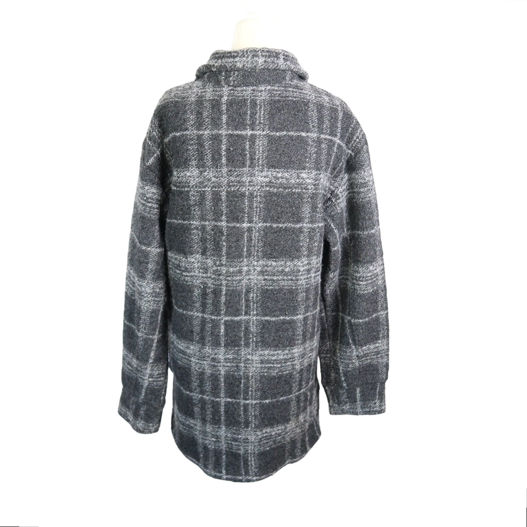 Banana Republic Banana Republic Shacket Plaid Wool Blend Charcoal Grey Womens M Shirt Jacket Button Front Casual Fall Winter Size M / US 6-8 / IT 42-44 - 4 Thumbnail