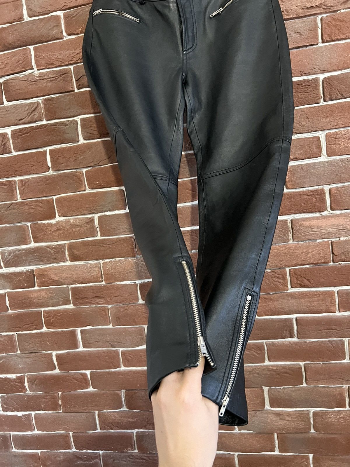 Genuine Leather Genuine Real Leather Black Pant Vintage Rock Punk Hype Y2k Size US 30 / EU 46 - 4 Thumbnail