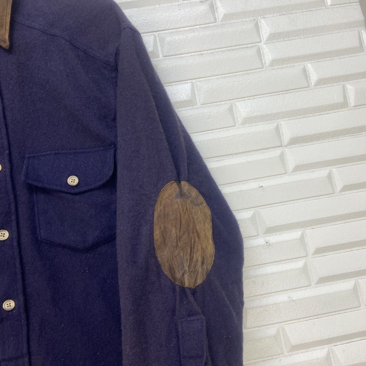 Woolrich Woolen Mills Vintage 70s Woolrich Leather Patchwork Wool Flannel Size US M / EU 48-50 / 2 - 8 Thumbnail
