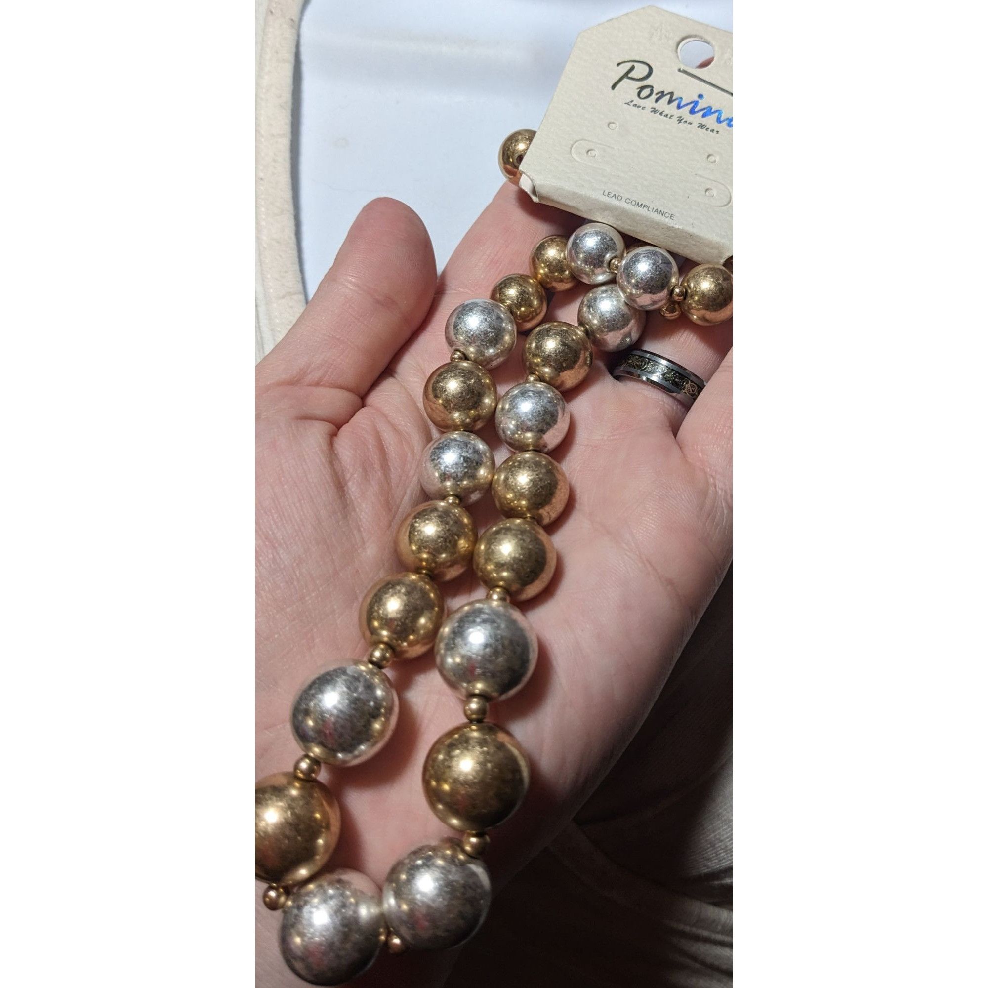 Other Pomina Silver And Gold Metallic Beaded Necklace Size ONE SIZE - 7 Thumbnail