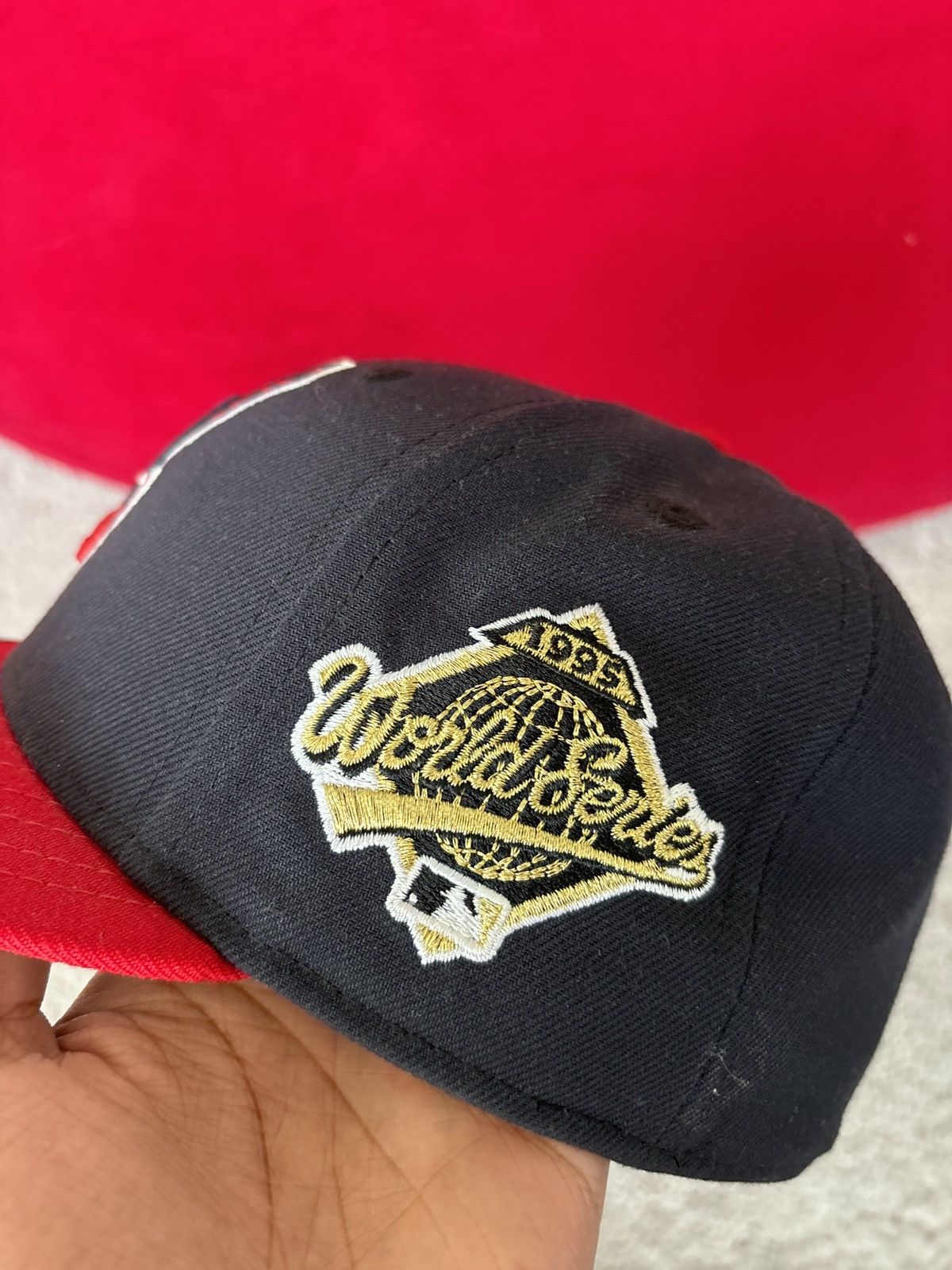 New Era Cleveland Indians Fitted Hat World Series 1995 Patch Size ONE SIZE - 2 Thumbnail