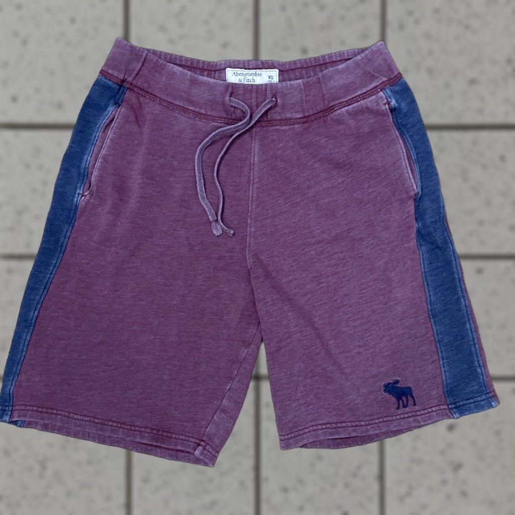Abercrombie & Fitch VINTAGE Abercrombie & Fitch Shorts Men XS Drawstring Knit Moose Red Blue Knit Activewear 90s 00s Vintage Wash Pockets Light Size US 27 - 1 Thumbnail