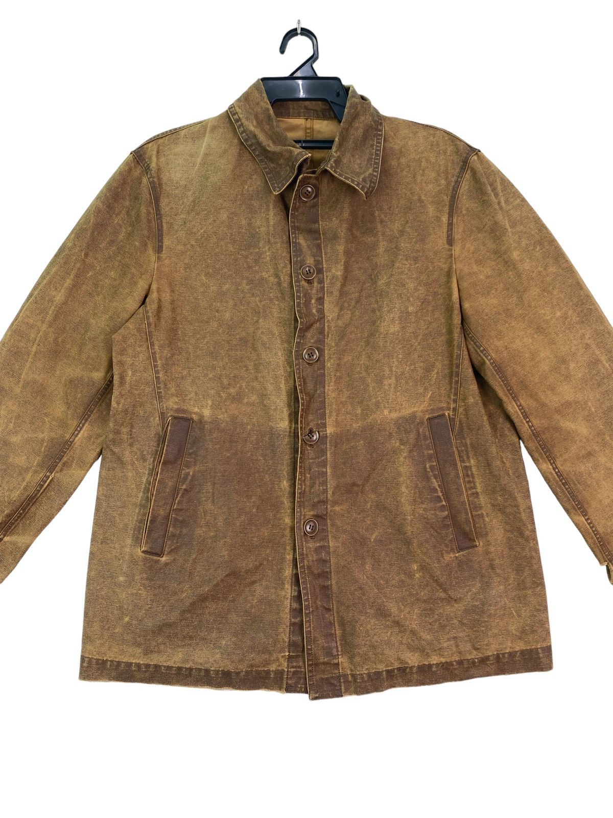 Vintage Vtg 90s TETE HOMME coated brown jacket Size US M / EU 48-50 / 2 - 2 Thumbnail