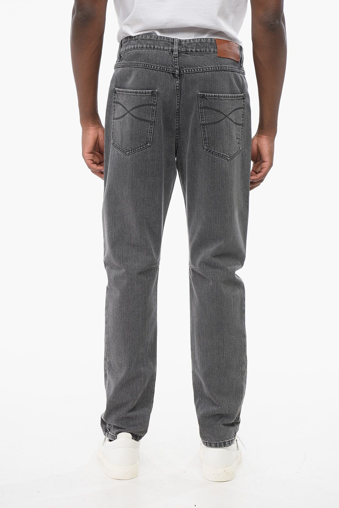 Brunello Cucinelli og1mm0725 Slim Fit Stone Washed Denim in Grey Size US 38 / EU 54 - 4 Thumbnail