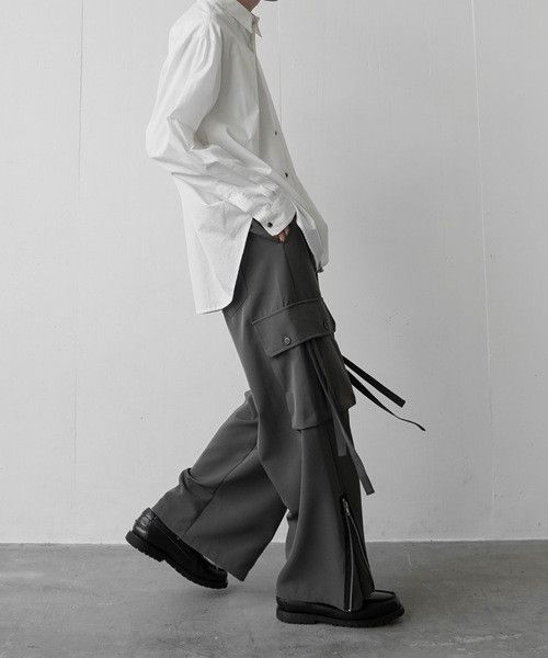 If Six Was Nine × Le Grande Bleu (L.G.B.) Vintage Casper John Parachute Slacks Baggy Pants Size US 33 - 1 Thumbnail
