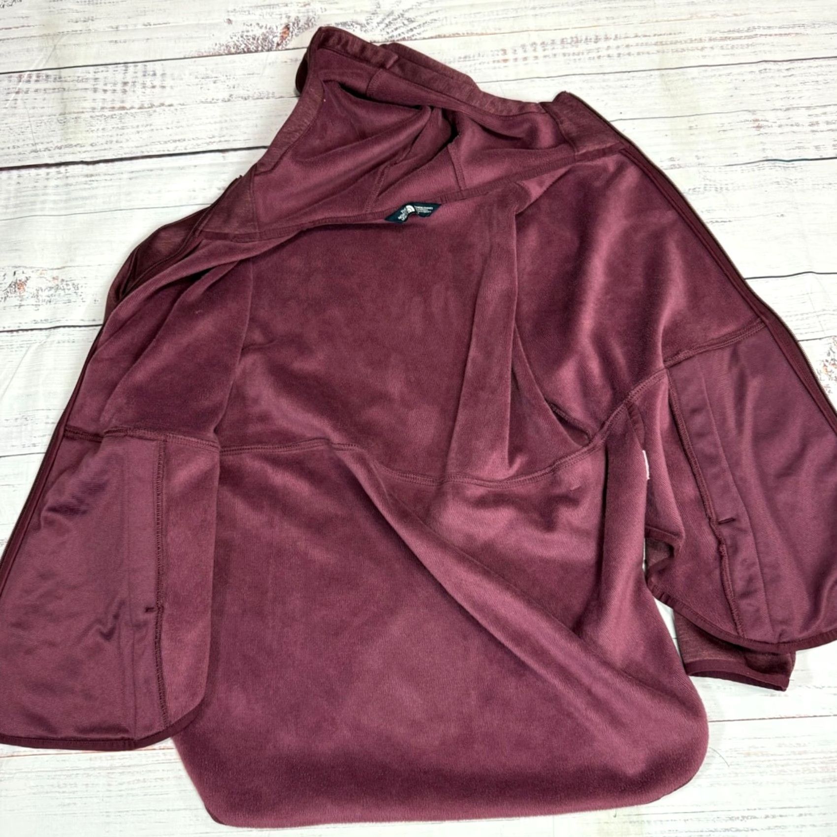 The North Face The North Face Womens Hooded Zip Front Sweatshirt M Burgundy Fleece Lined Size M / US 6-8 / IT 42-44 - 5 Thumbnail