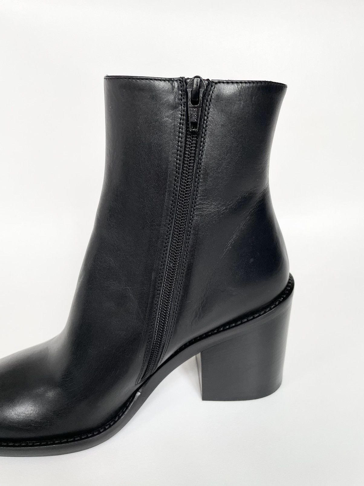 Ann Demeulemeester Black Leather Heeled Boots Size US 10 / IT 40 - 8 Thumbnail