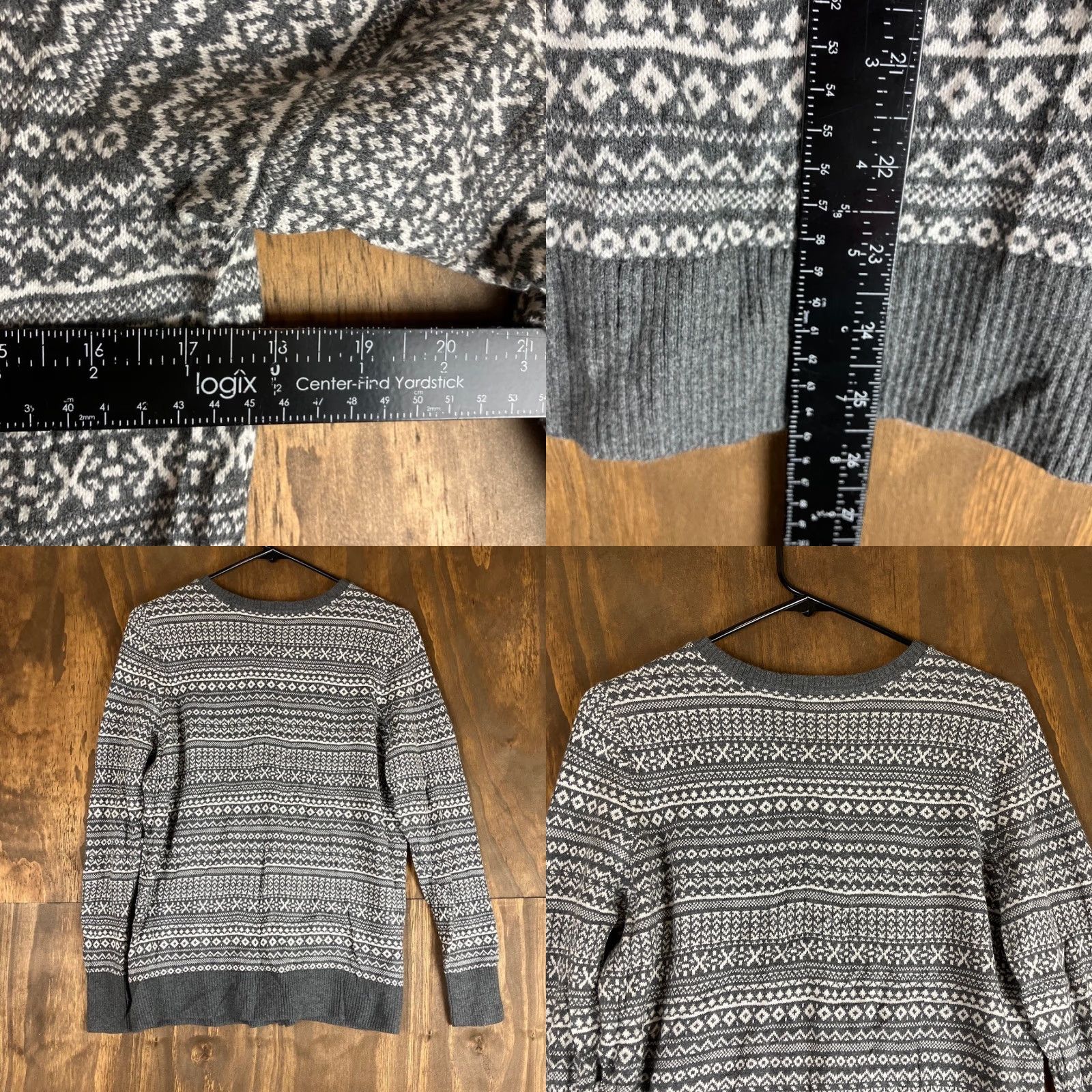 Vintage VINTAGE L.L. Bean Womens Cardigan Gray White Fair Isle Button Front Cashmere XS Sweater Size XS / US 0-2 / IT 36-38 - 8 Thumbnail