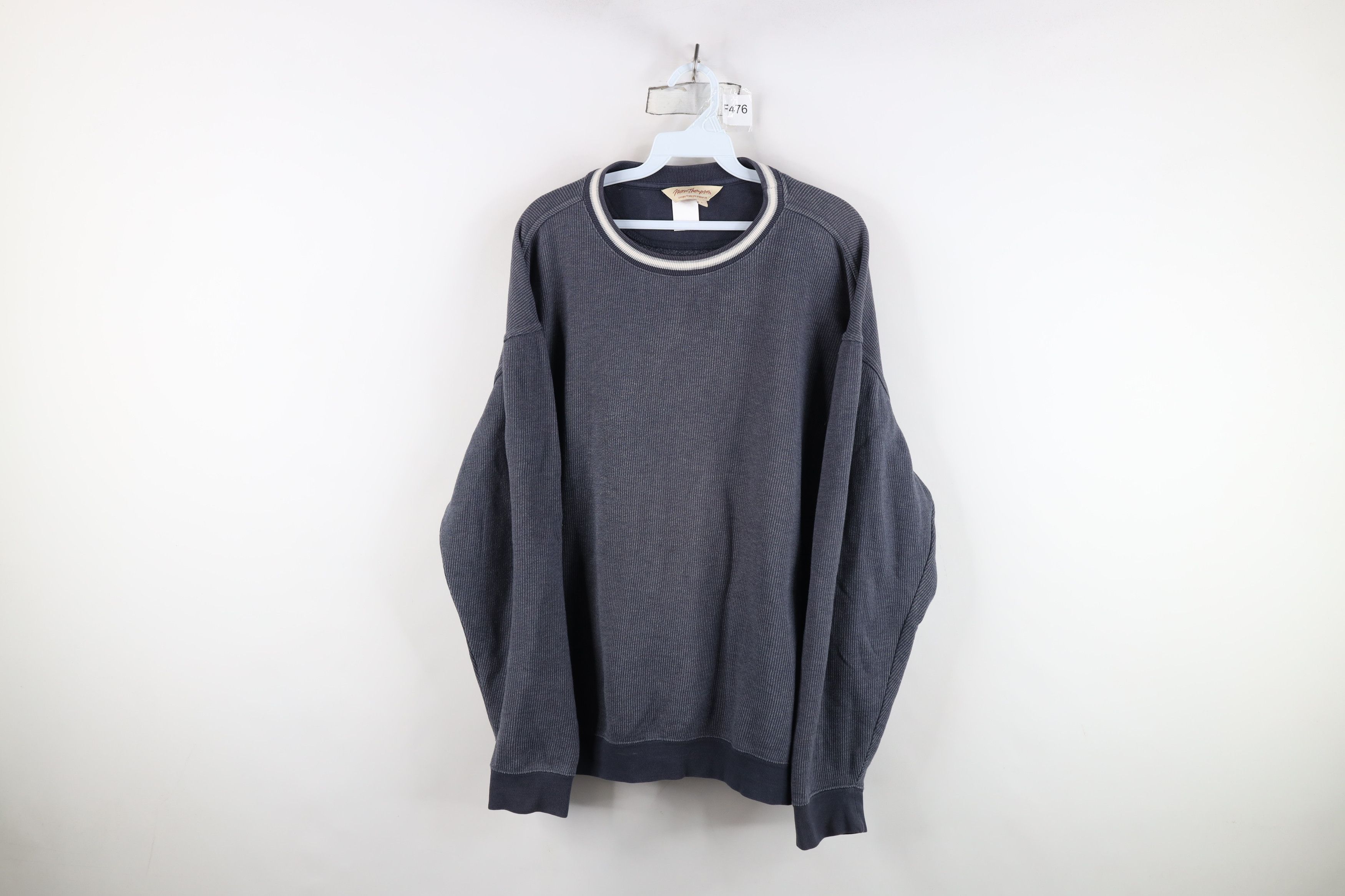 Vintage Vintage 90s Streetwear Ribbed Knit Pullover Sweatshirt Size US L / EU 52-54 / 3 - 1 Thumbnail