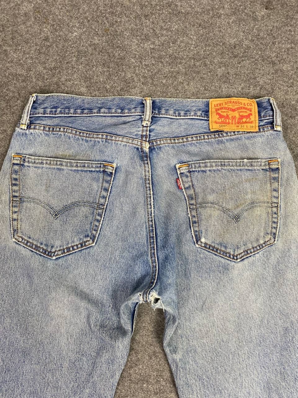 Levi's levis 505 relaxed fit distressed denim nice design Size US 36 / EU 52 - 3 Thumbnail