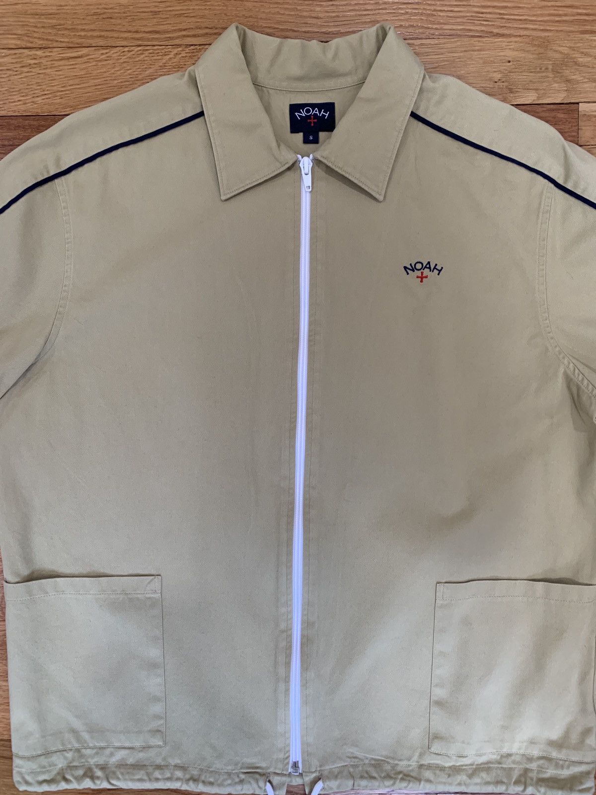 Noah NOAH - Zip Up Shooting Shirt Beige - Small Size US S / EU 44-46 / 1 - 3 Thumbnail