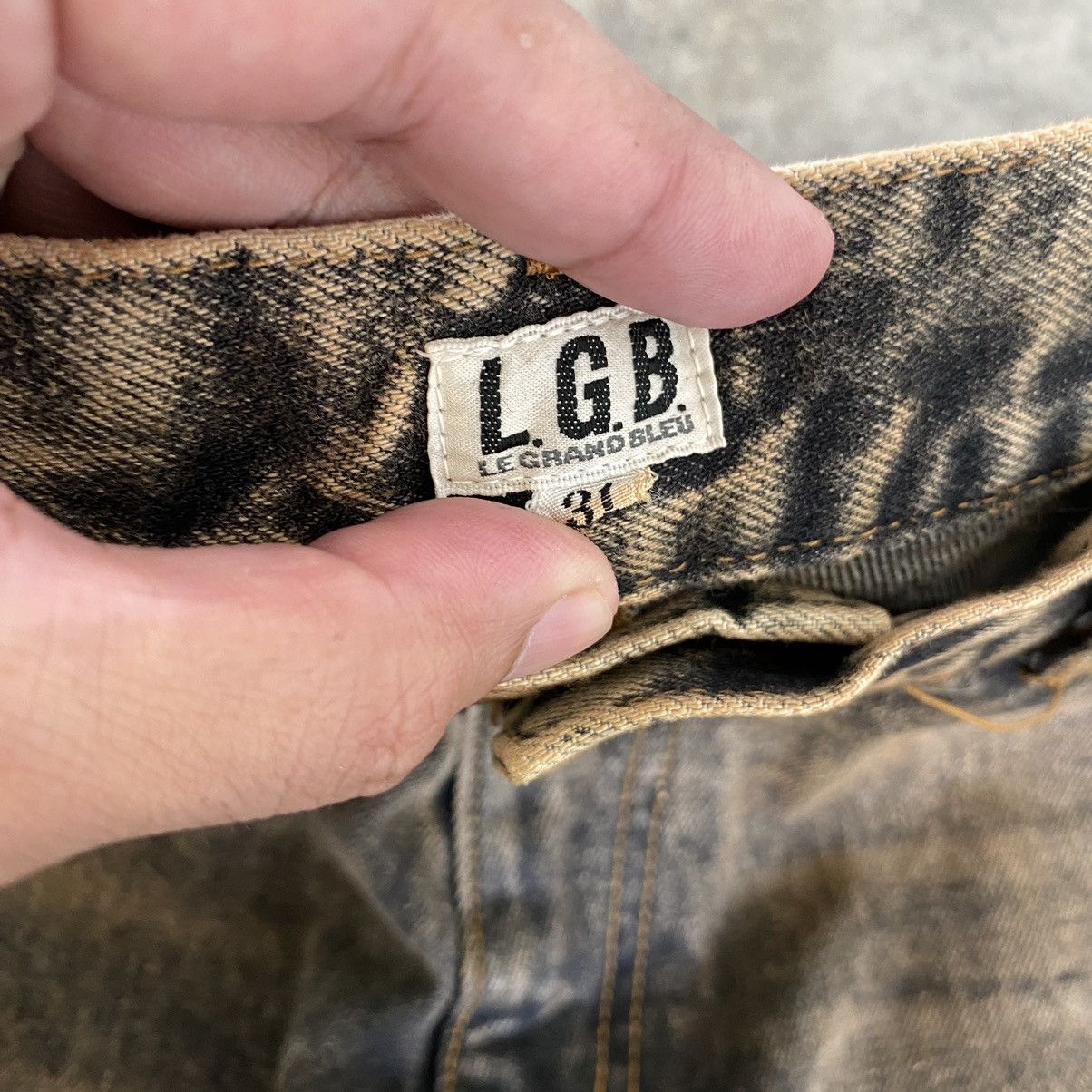 Le Grande Bleu (L.G.B.) L.G.B Rabbit Wide Leg Rusty Black Oversized Jeans Size US 31 - 22 Thumbnail